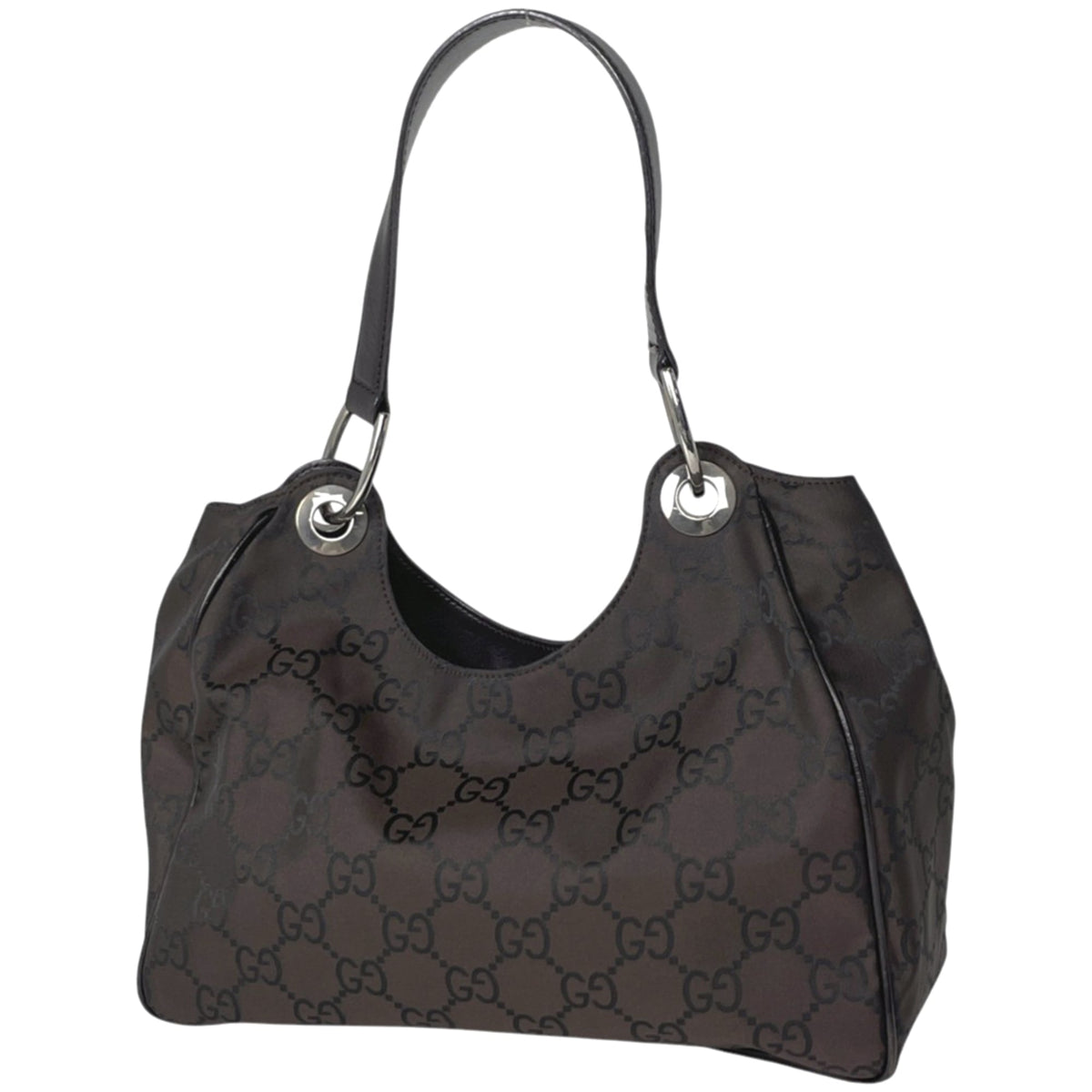 Gucci Brown Nylon Leather Shoulder Bag (Pre-Owned)