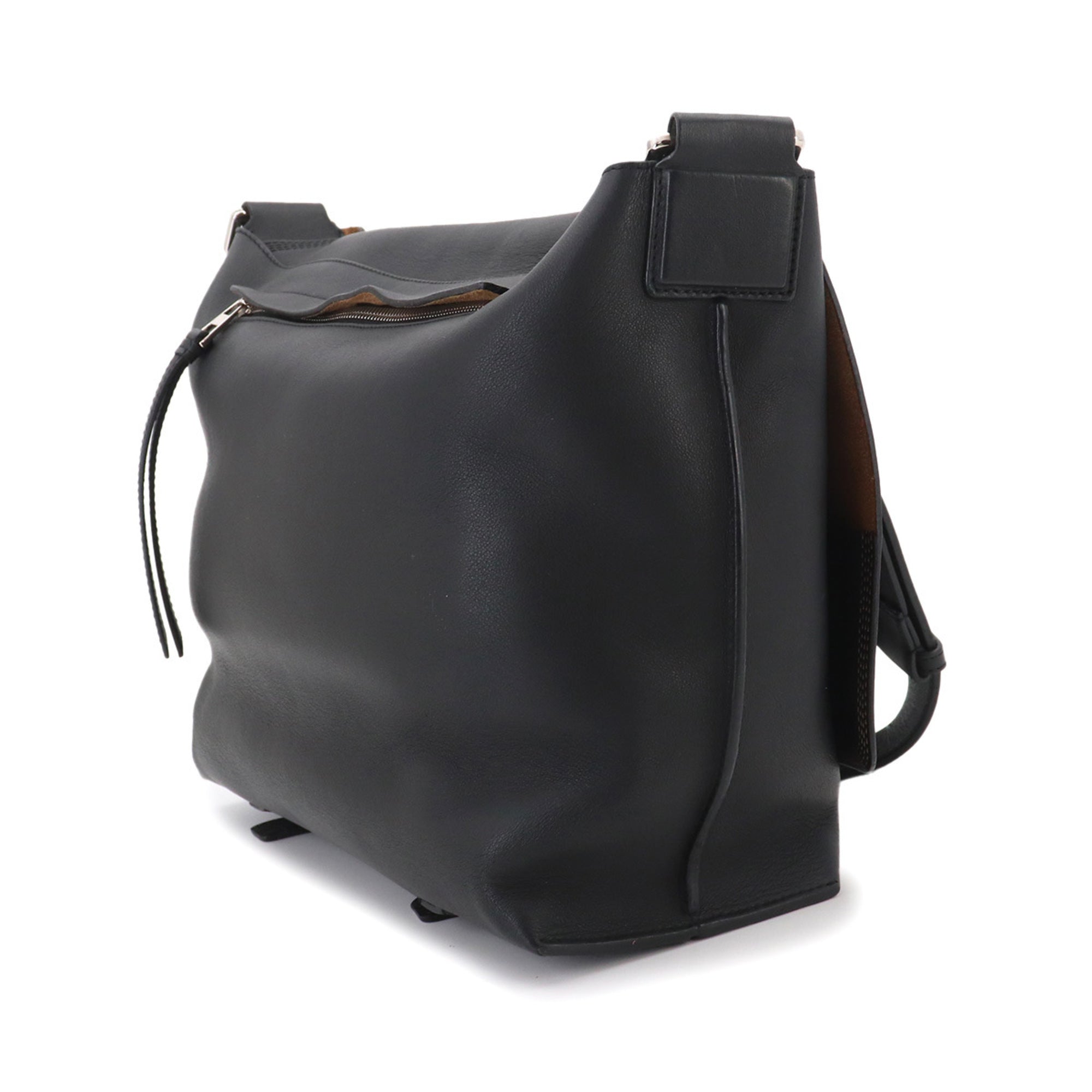 Loewe Black Leather Handbag Messenger Bag Shoulder Bag (Pre-Owned)