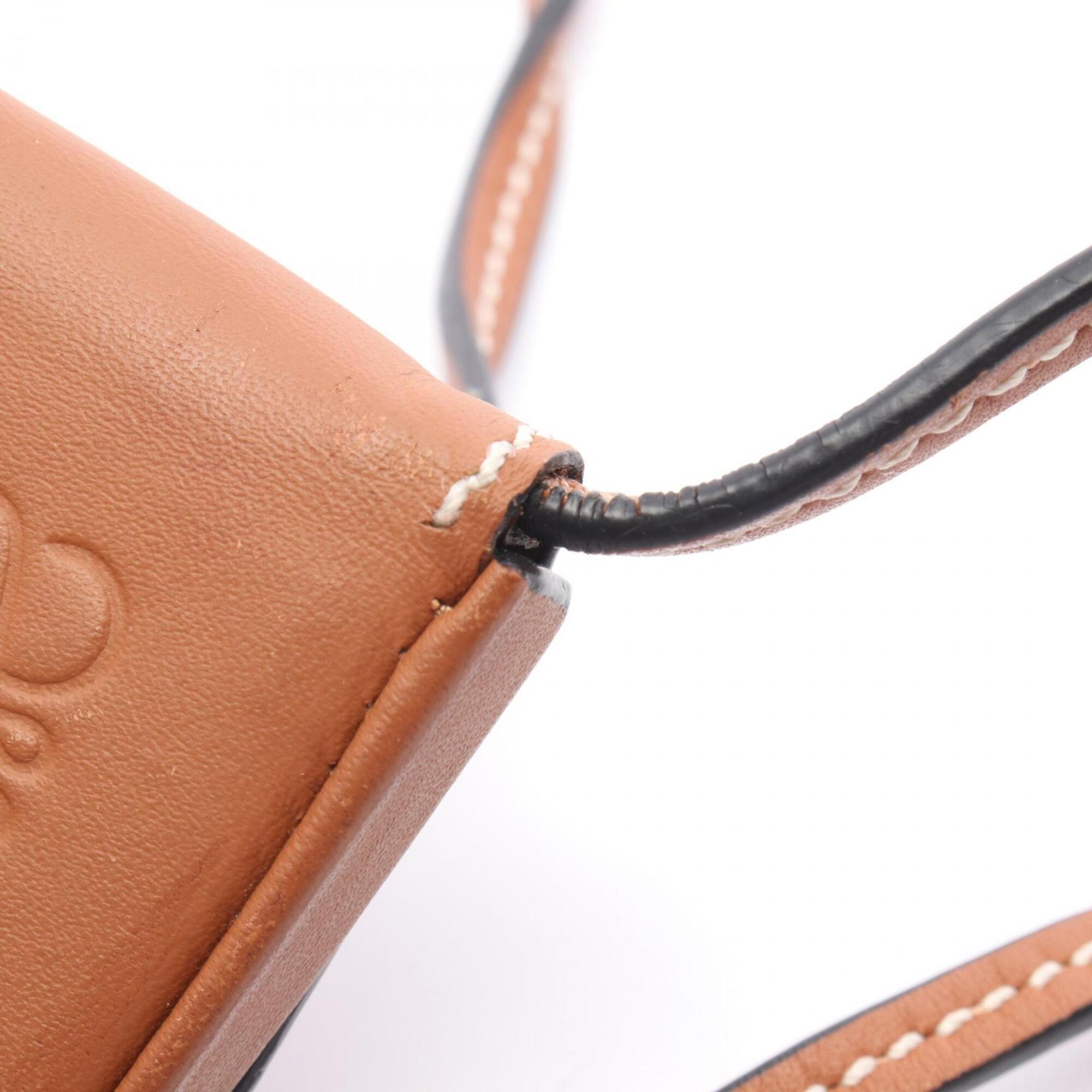 Loewe Brown Leather Handbag Pouch Shoulder Bag (Pre-Owned)