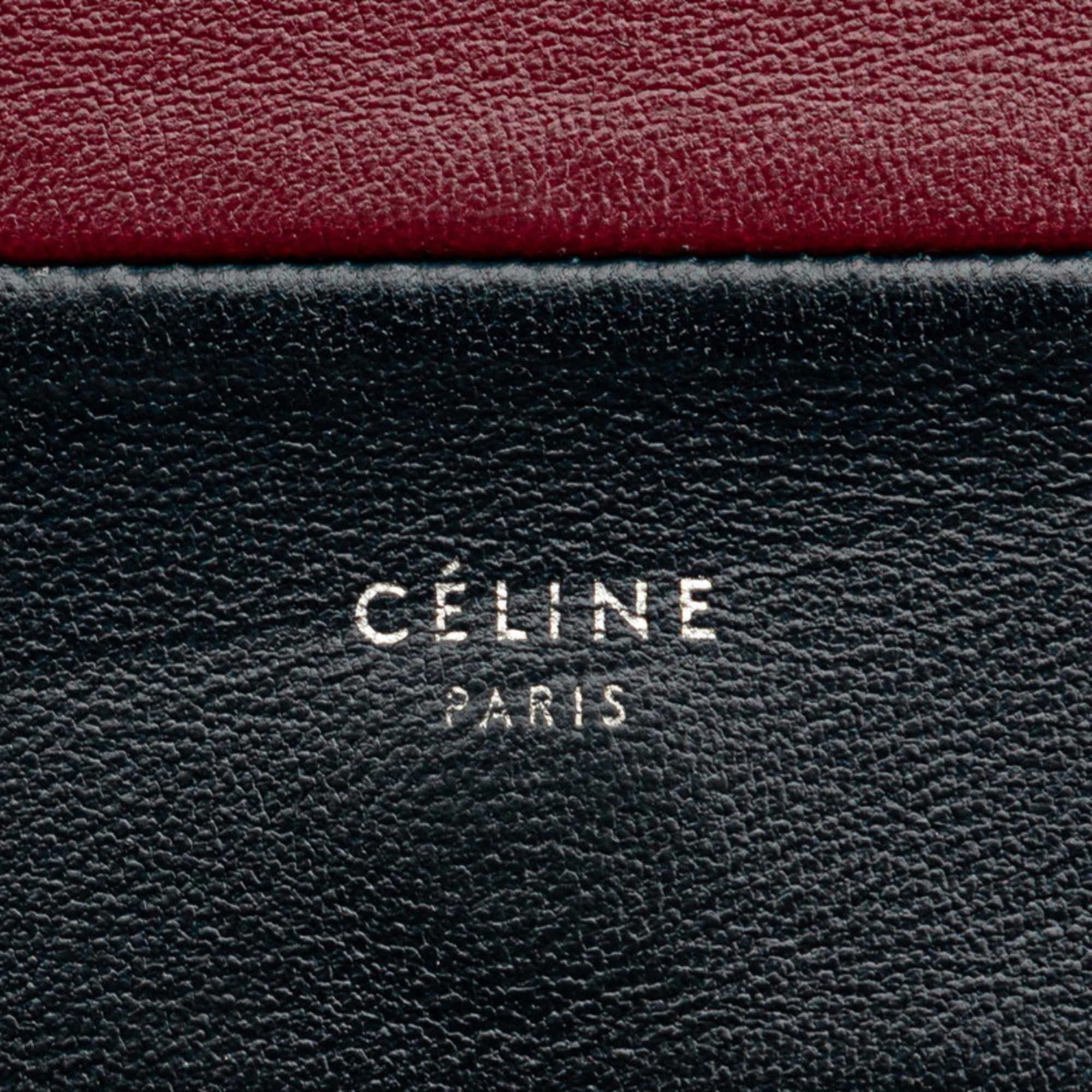 Celine Bordeaux Navy Leather Shoulder Bag (Pre-Owned)