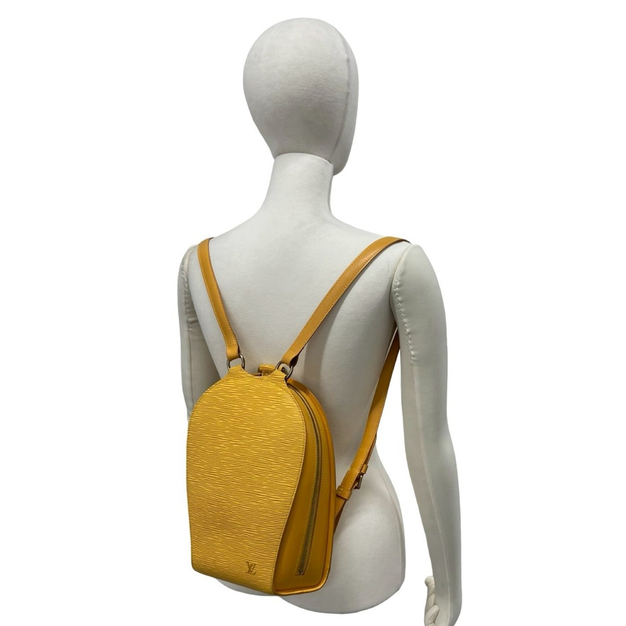 Louis Vuitton Yellow Leather Backpack (Pre-Owned)