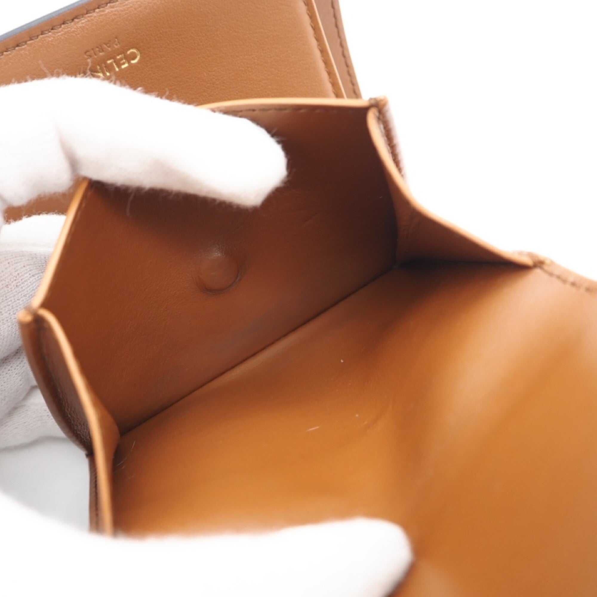 Celine Brown Leather Wallet (Tri-Fold) (Pre-Owned)