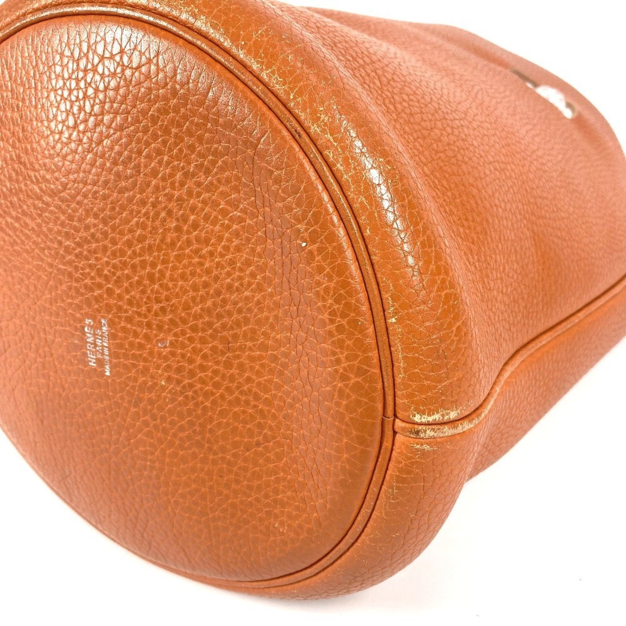 Hermes Orange Taurillon Clemence Leather Handbag Shoulder Bag (Pre-Owned)