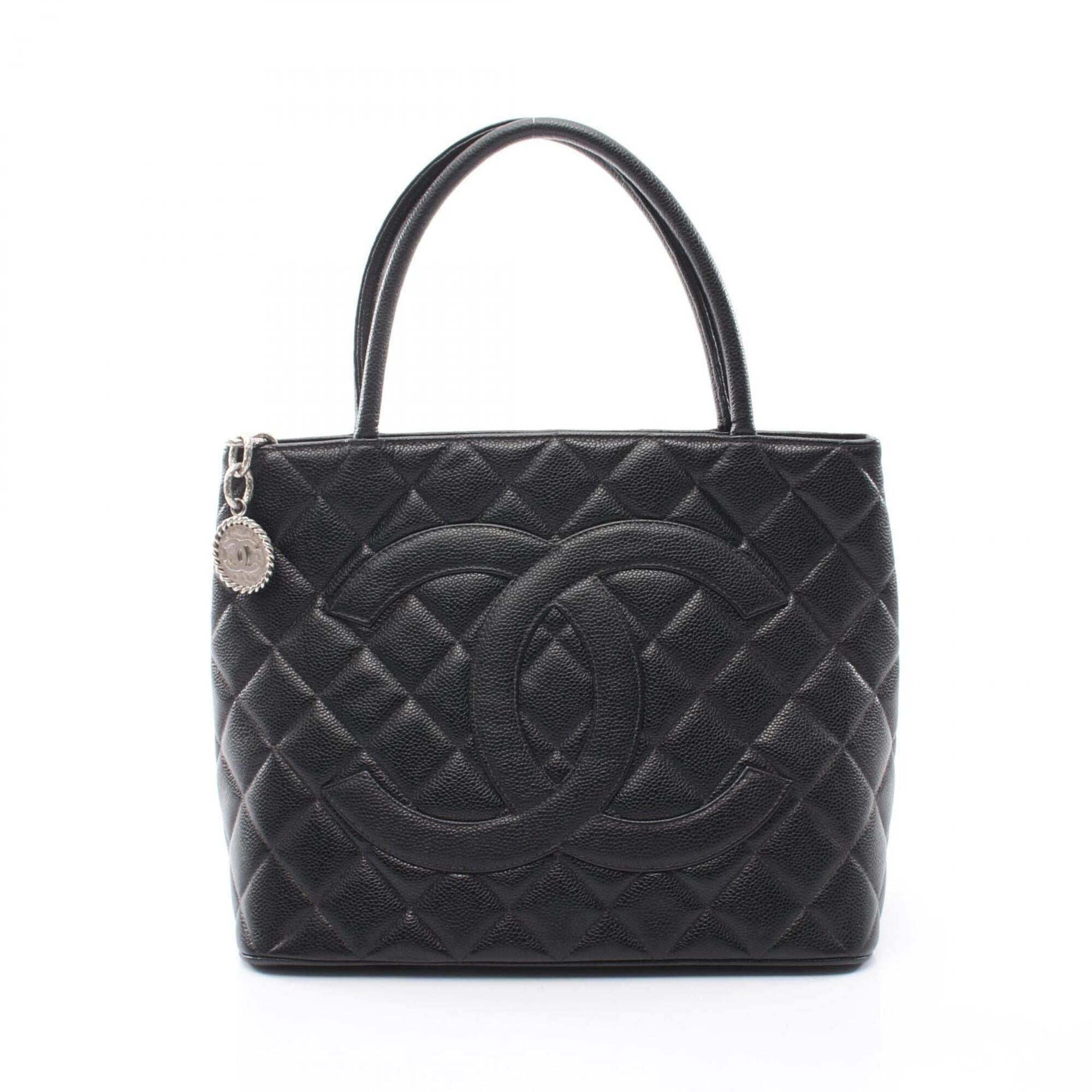 Chanel Black Grained Calfskin Handbag Tote Bag (Pre-Owned)