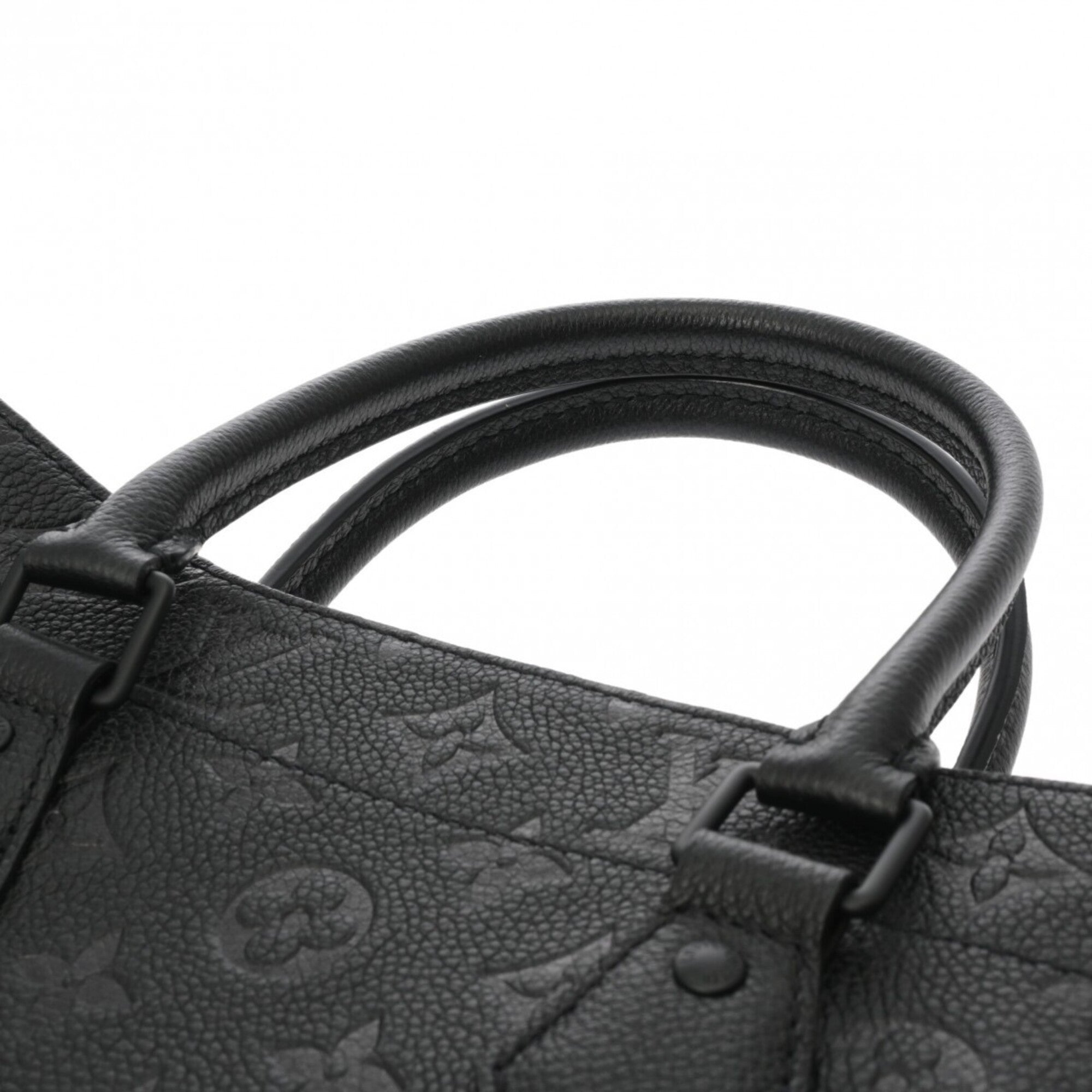 Louis Vuitton Noir Leather Tote Bag (Pre-Owned)