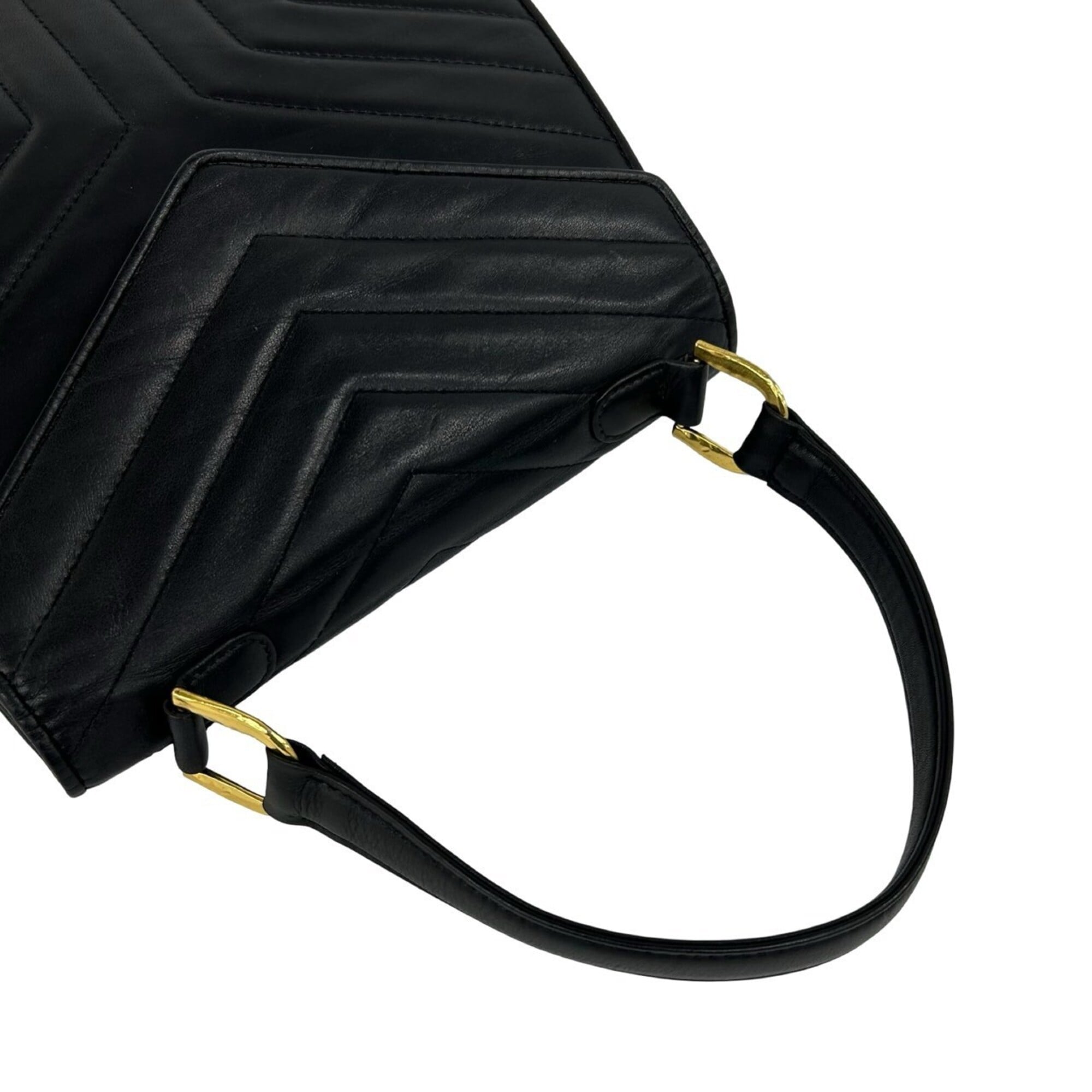 Yves Saint Laurent Black Leather Handbag Tote Bag (Pre-Owned)
