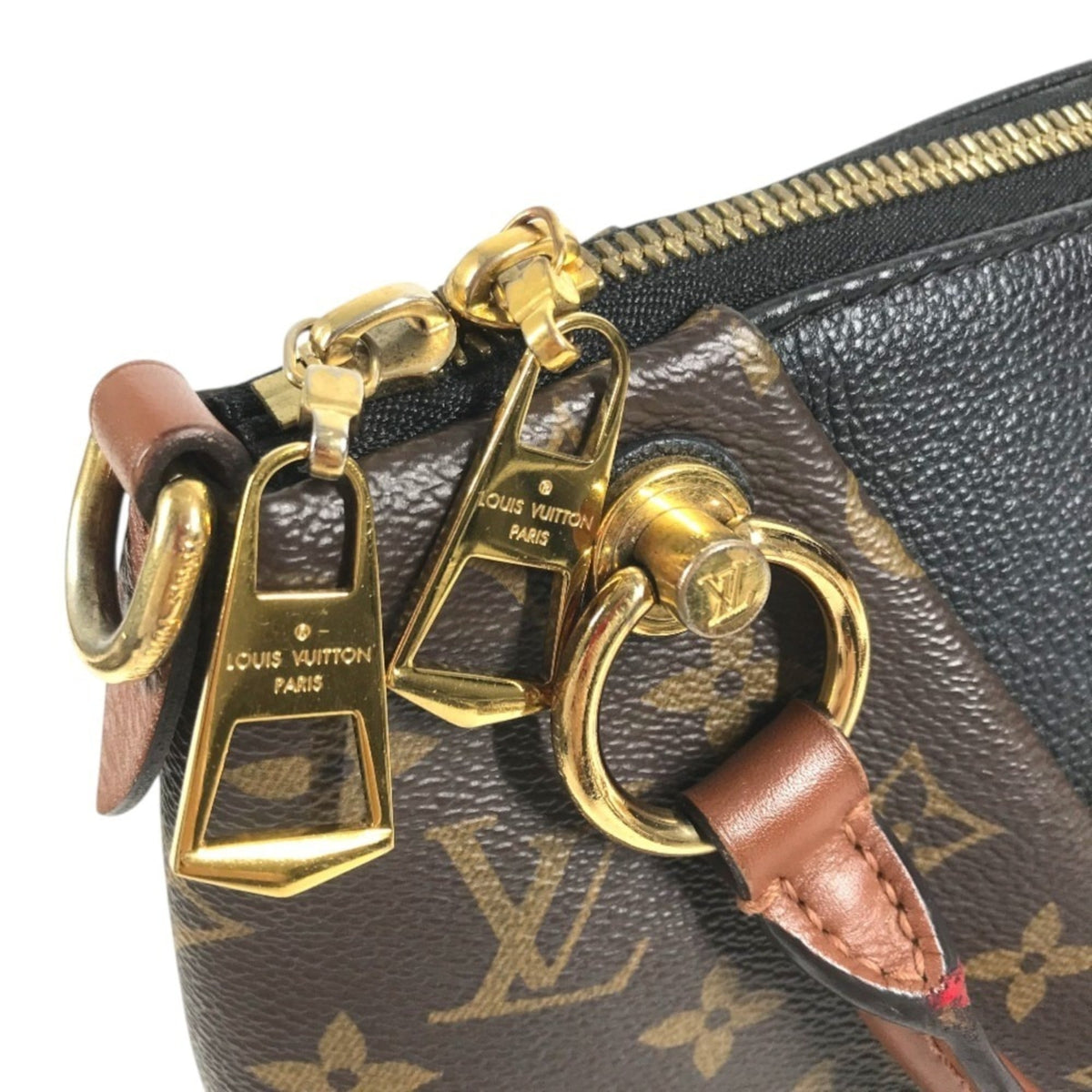 Louis Vuitton Brown Monogram Leather Handbag Shoulder Bag Tote Bag (Pre-Owned)