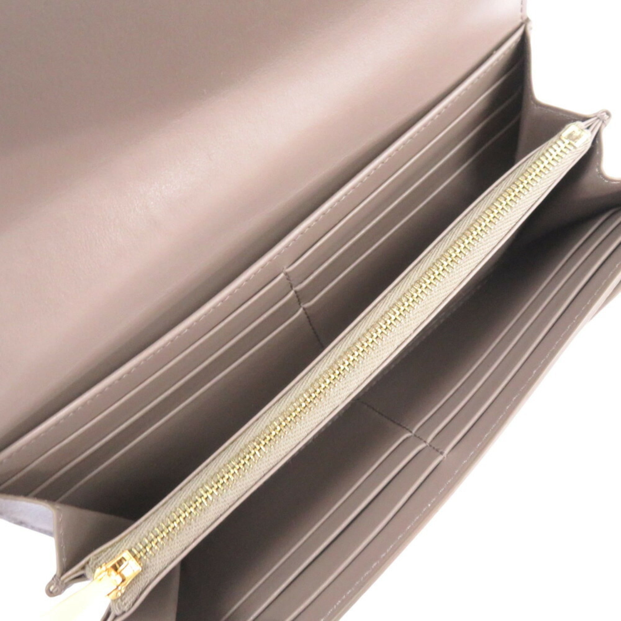 Celine Gray Leather Long Wallet (Bi-Fold) (Pre-Owned)