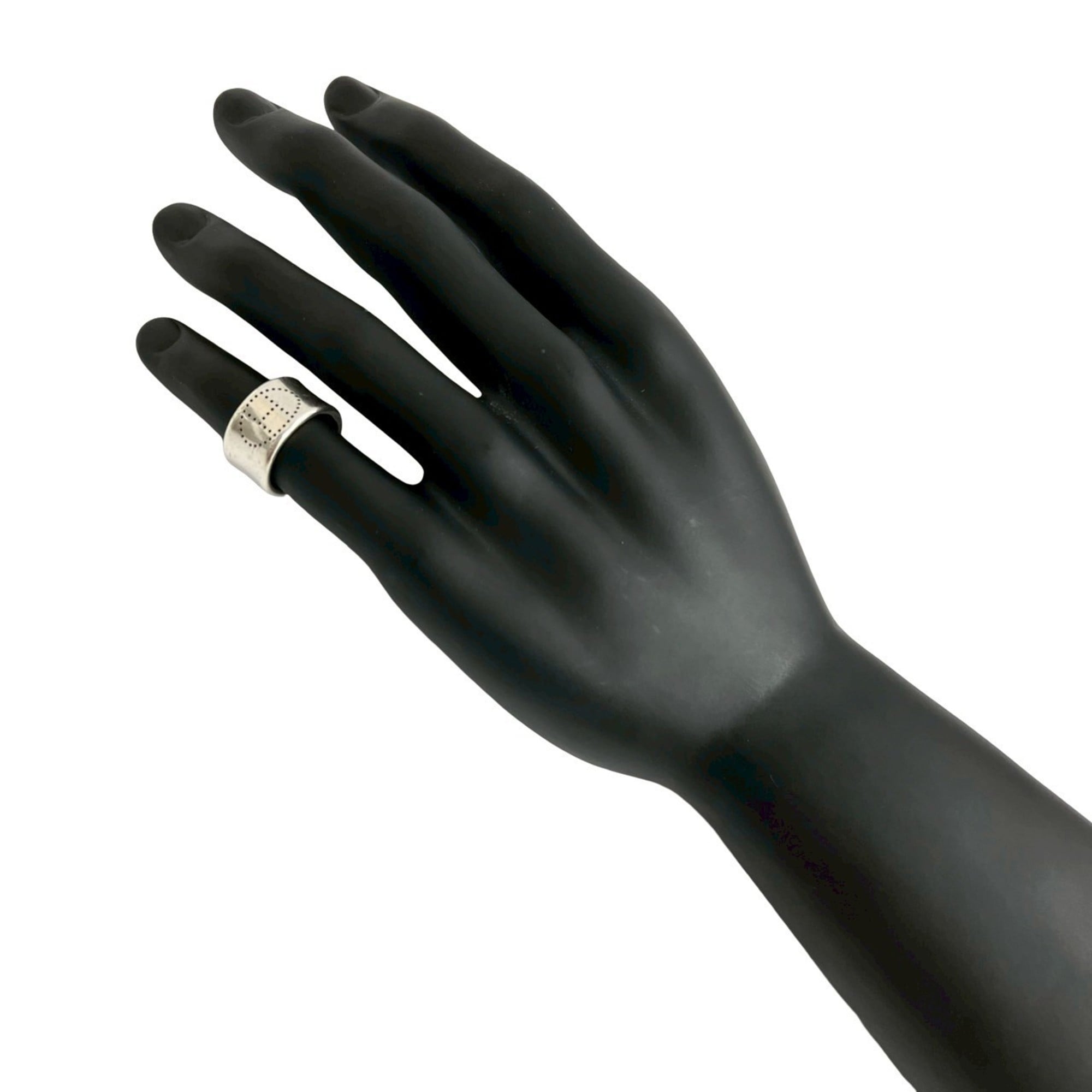 Hermes Silver Silver 925 Band Ring (Pre-Owned)