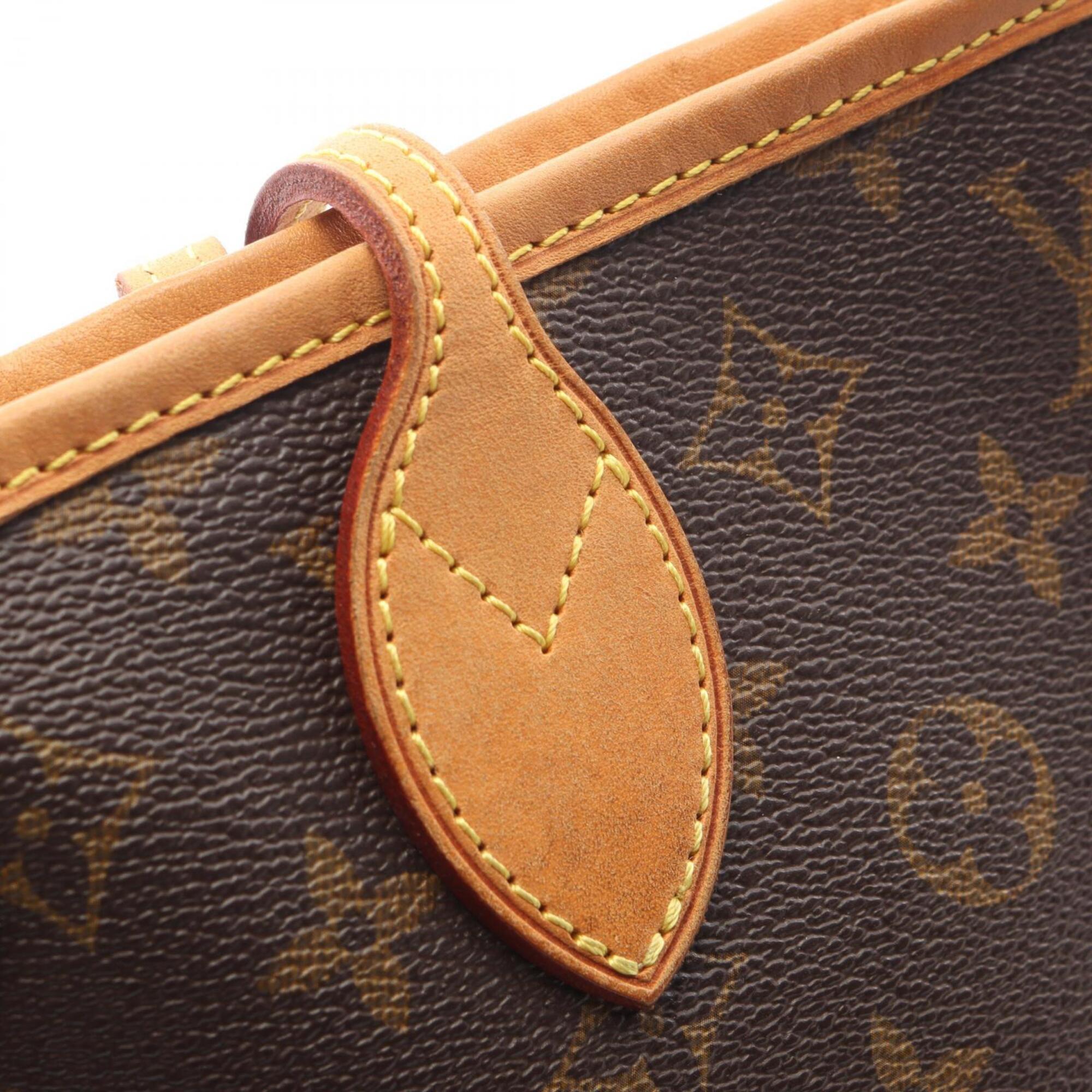 Louis Vuitton Monogram Brown Coated Canvas Leather Tote Bag (Pre-Owned)