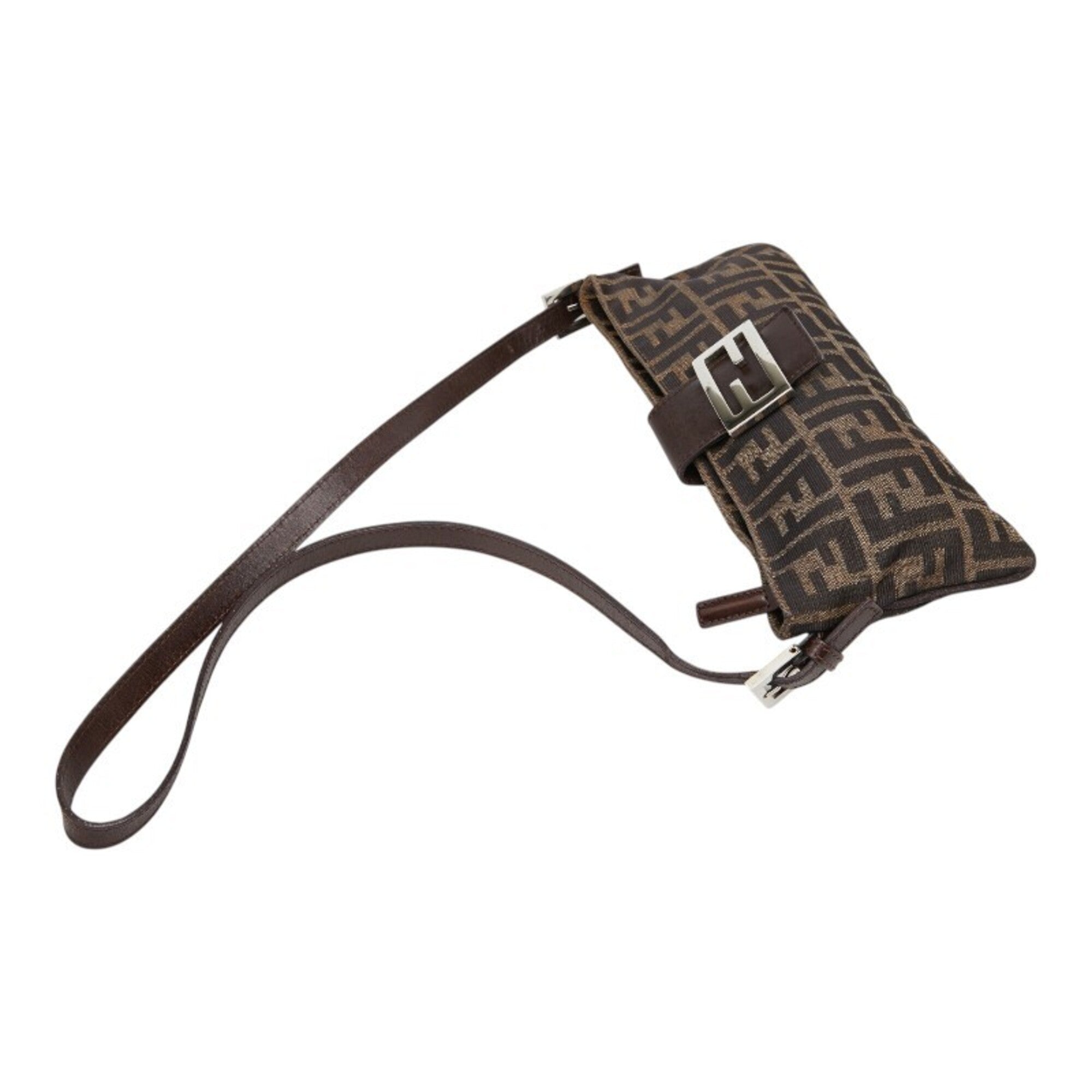 Fendi Brown Canvas Leather Shoulder Bag (Pre-Owned)