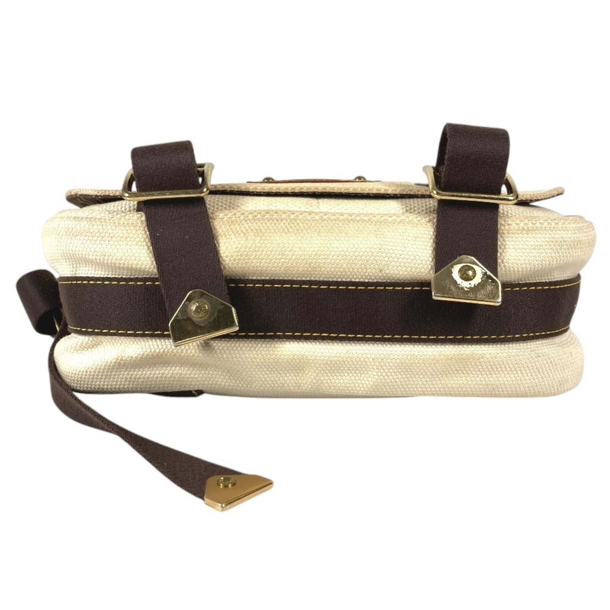 Louis Vuitton Brown Ecru White Canvas Shoulder Bag (Pre-Owned)