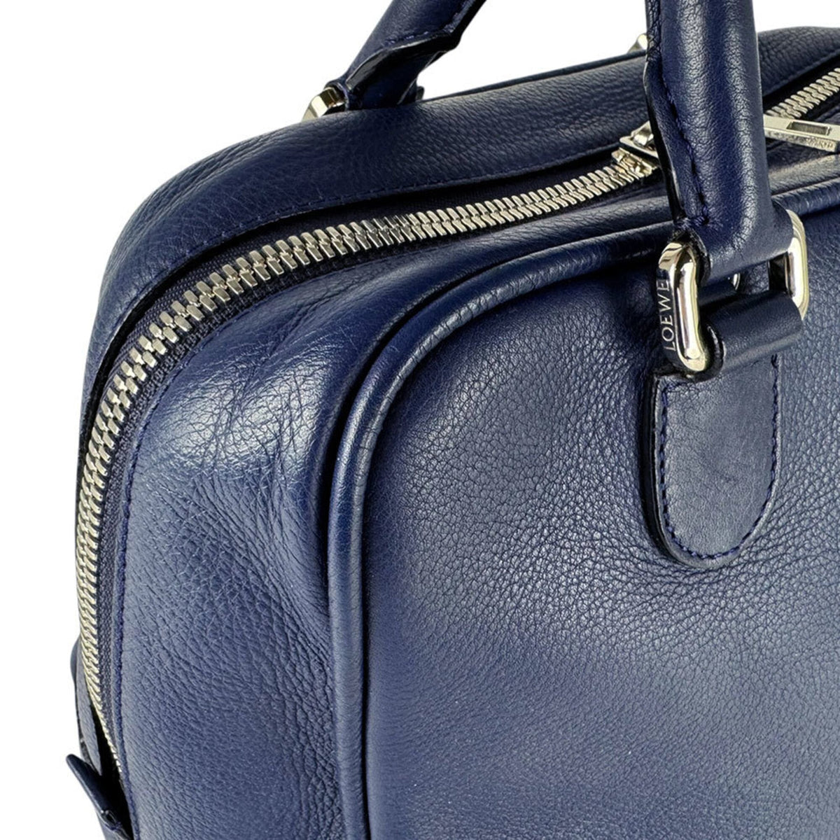 Loewe Navy Leather Handbag Shoulder Bag (Pre-Owned)