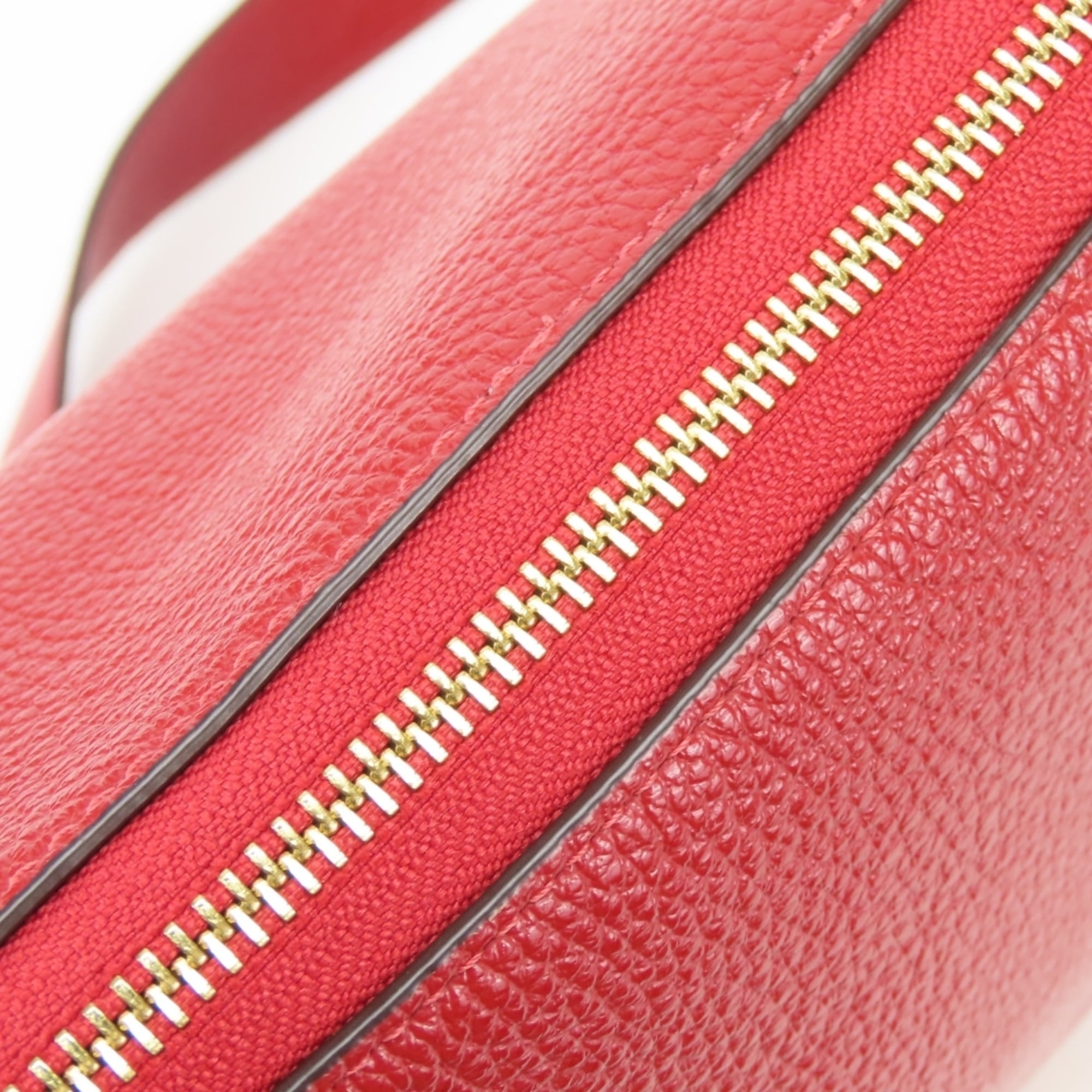 Coach Red Color Leather Shoulder Bag (Pre-Owned)