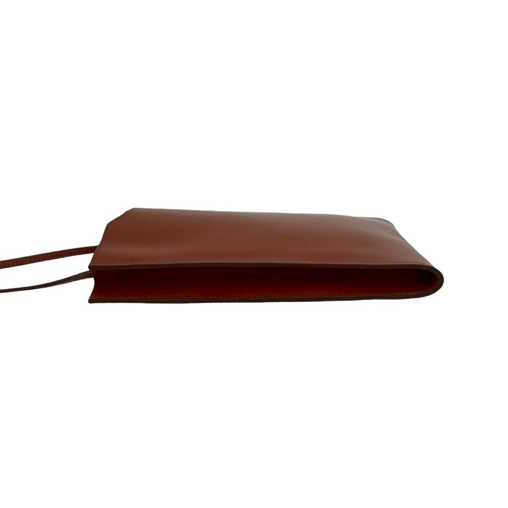 Hermes Brown Leather Pochette Shoulder Bag (Pre-Owned)