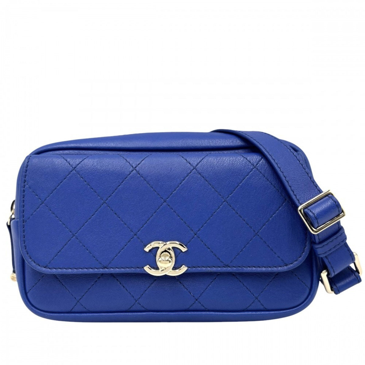 Chanel Blue Leather Fanny Pack (Pre-Owned)