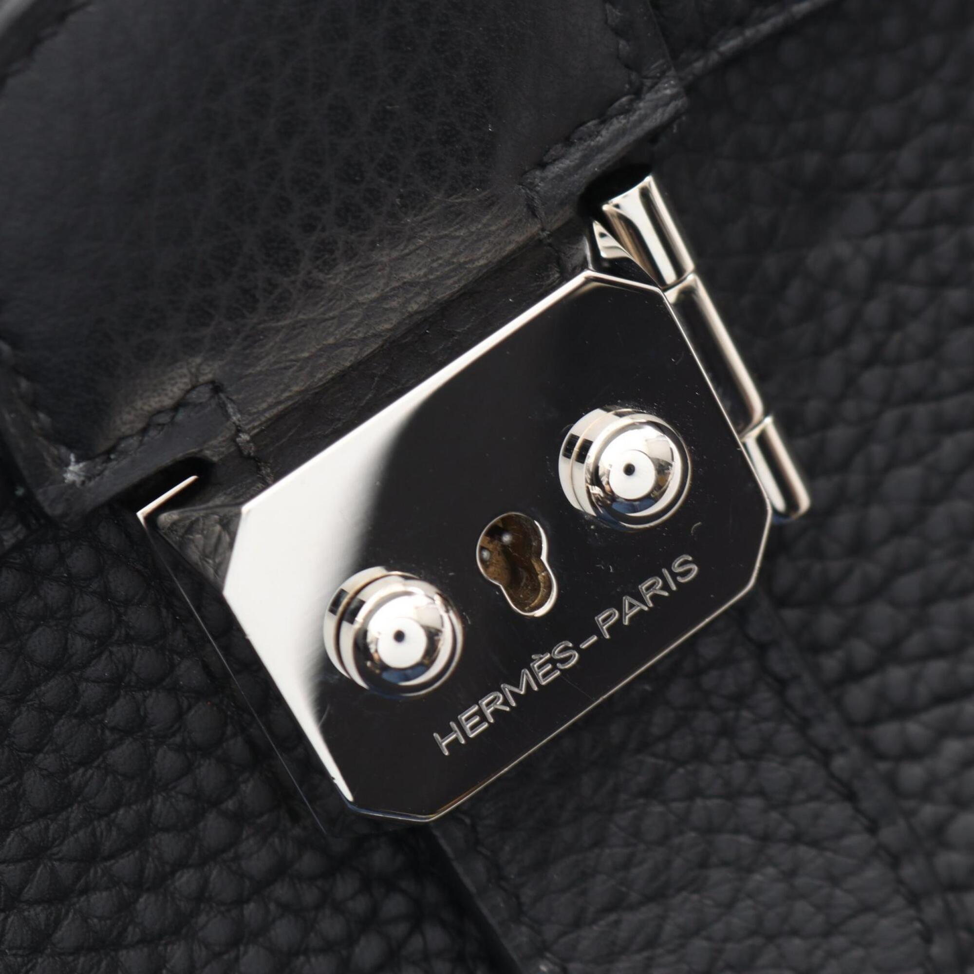 Hermes Black Taurillon Clemence Leather Handbag (Pre-Owned)