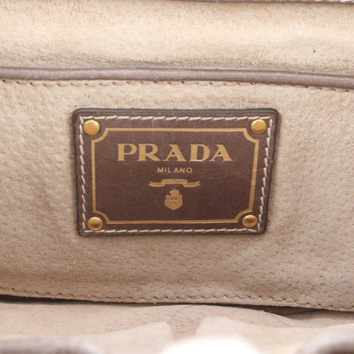 Prada Gray Leather Shoulder Bag (Pre-Owned)