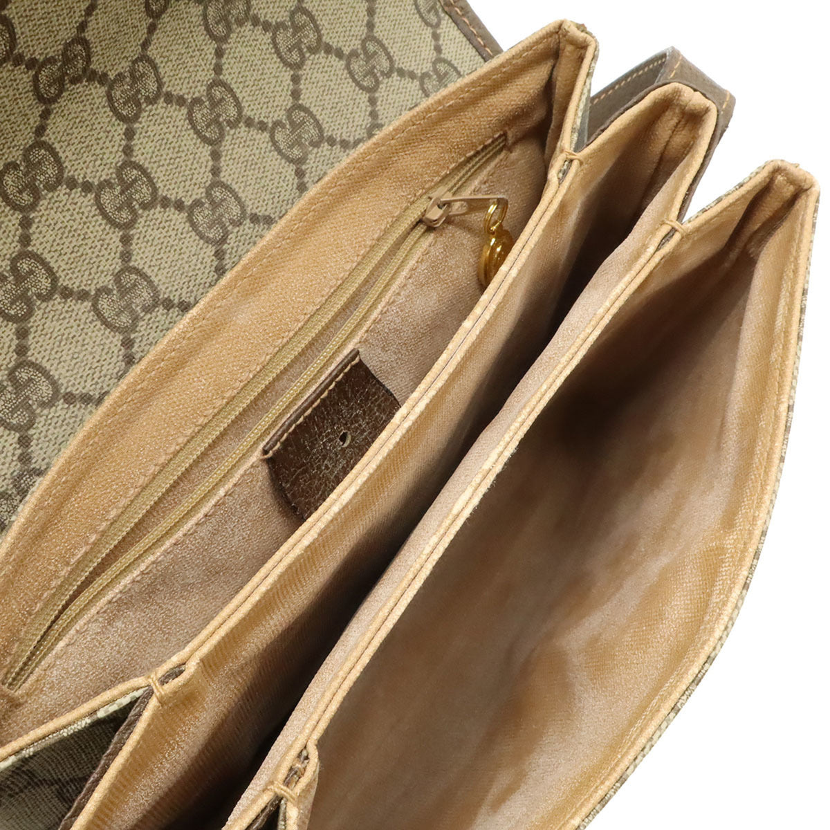 Gucci Beige Brown Green Red Color White Gg Plus Pochette Shoulder Bag (Pre-Owned)