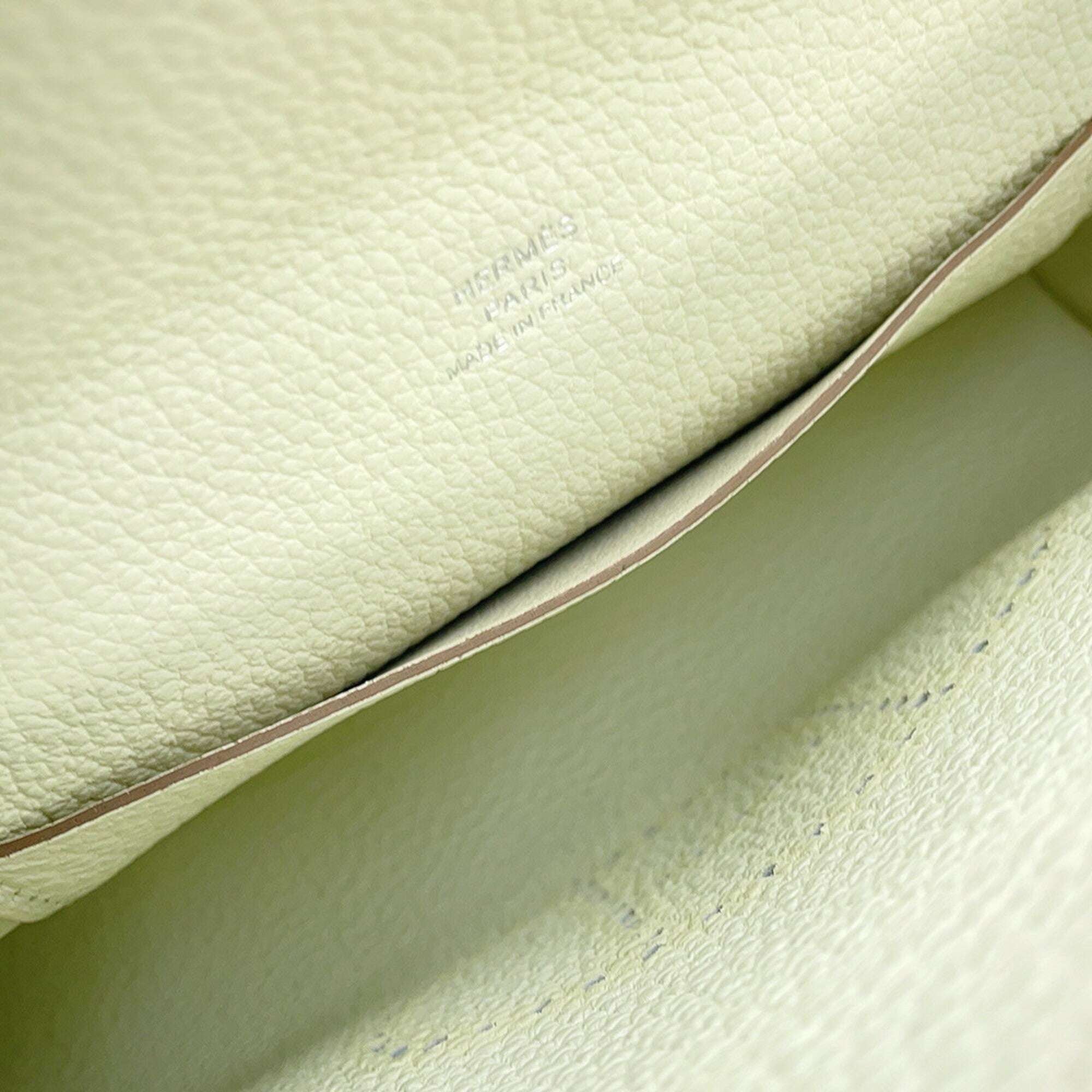 Hermes Green White Togo Leather Handbag Shoulder Bag (Pre-Owned)