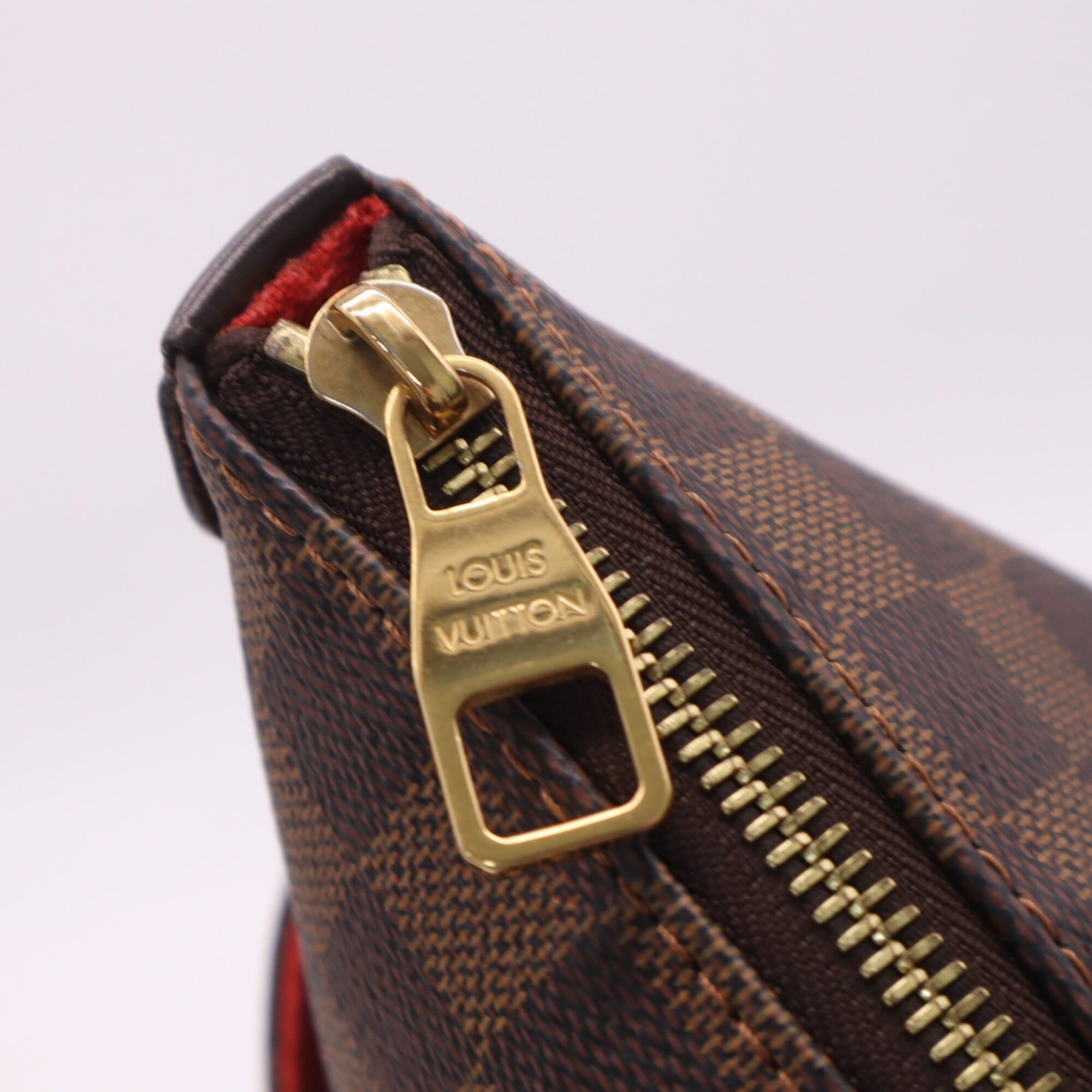 Louis Vuitton Beige Brown Coated Canvas Leather Handbag (Pre-Owned)