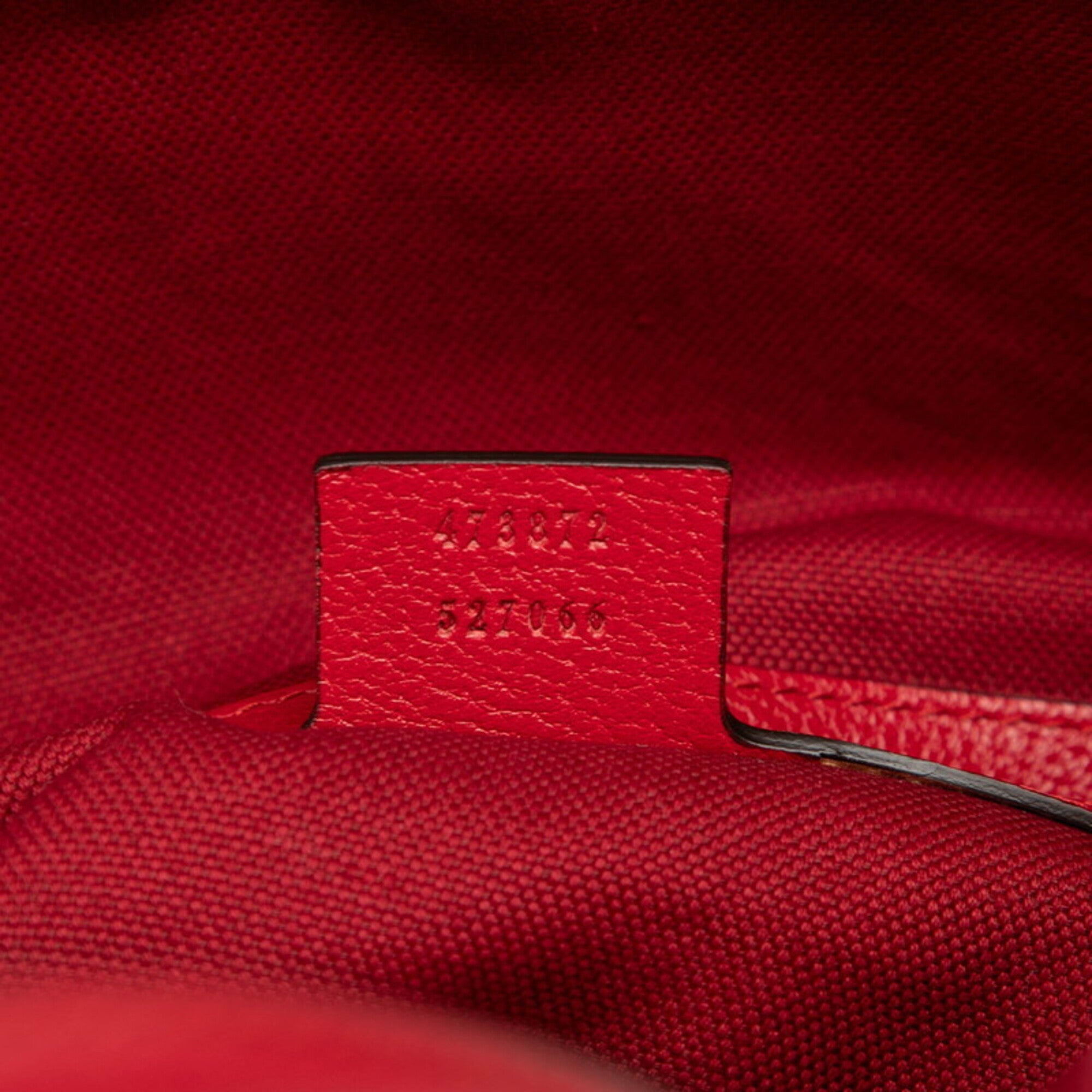 Gucci Sherry Line Red Color White Canvas Backpack (Pre-Owned)