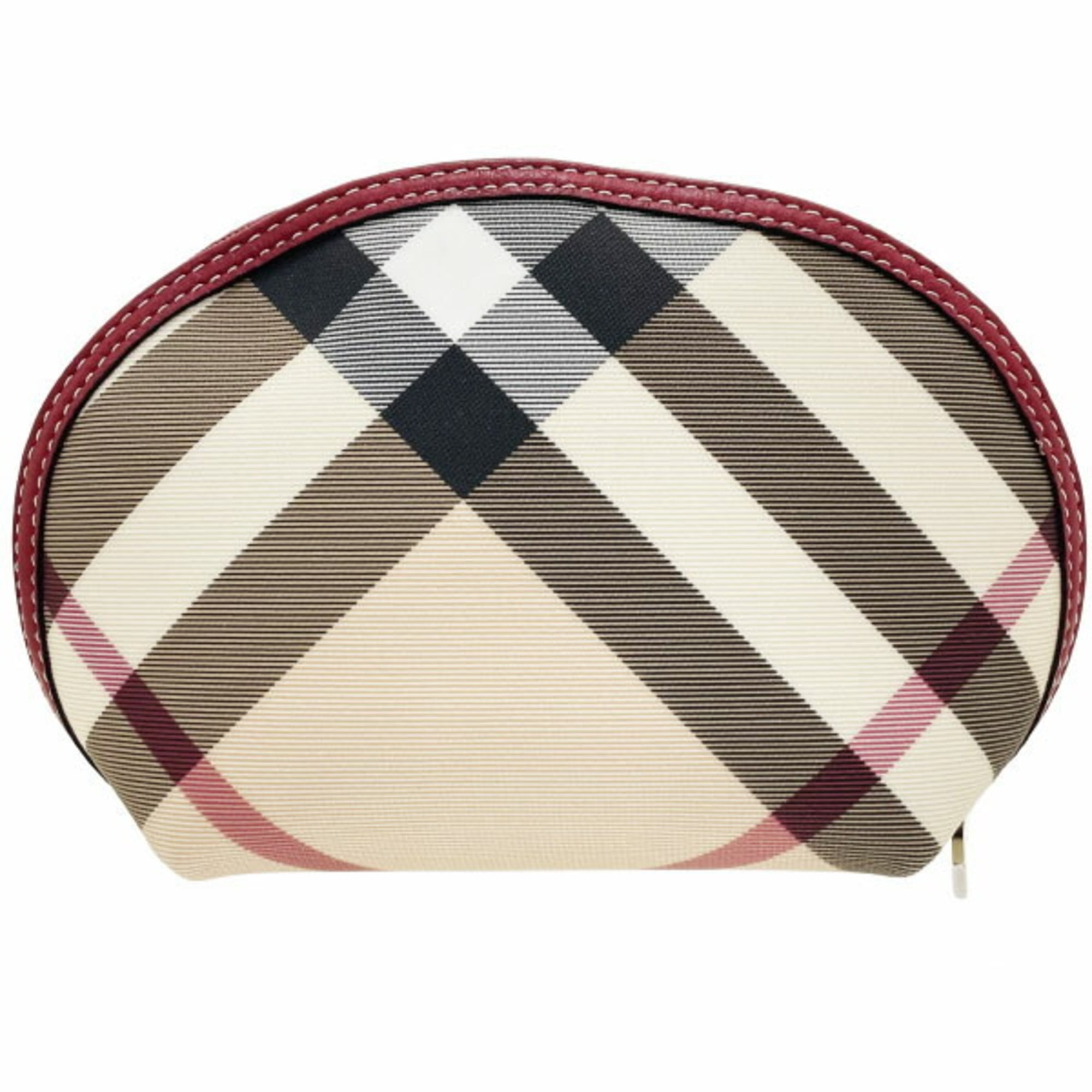 Burberry Beige Multi-Color Red Color Pvc Leather Pouch (Pre-Owned)
