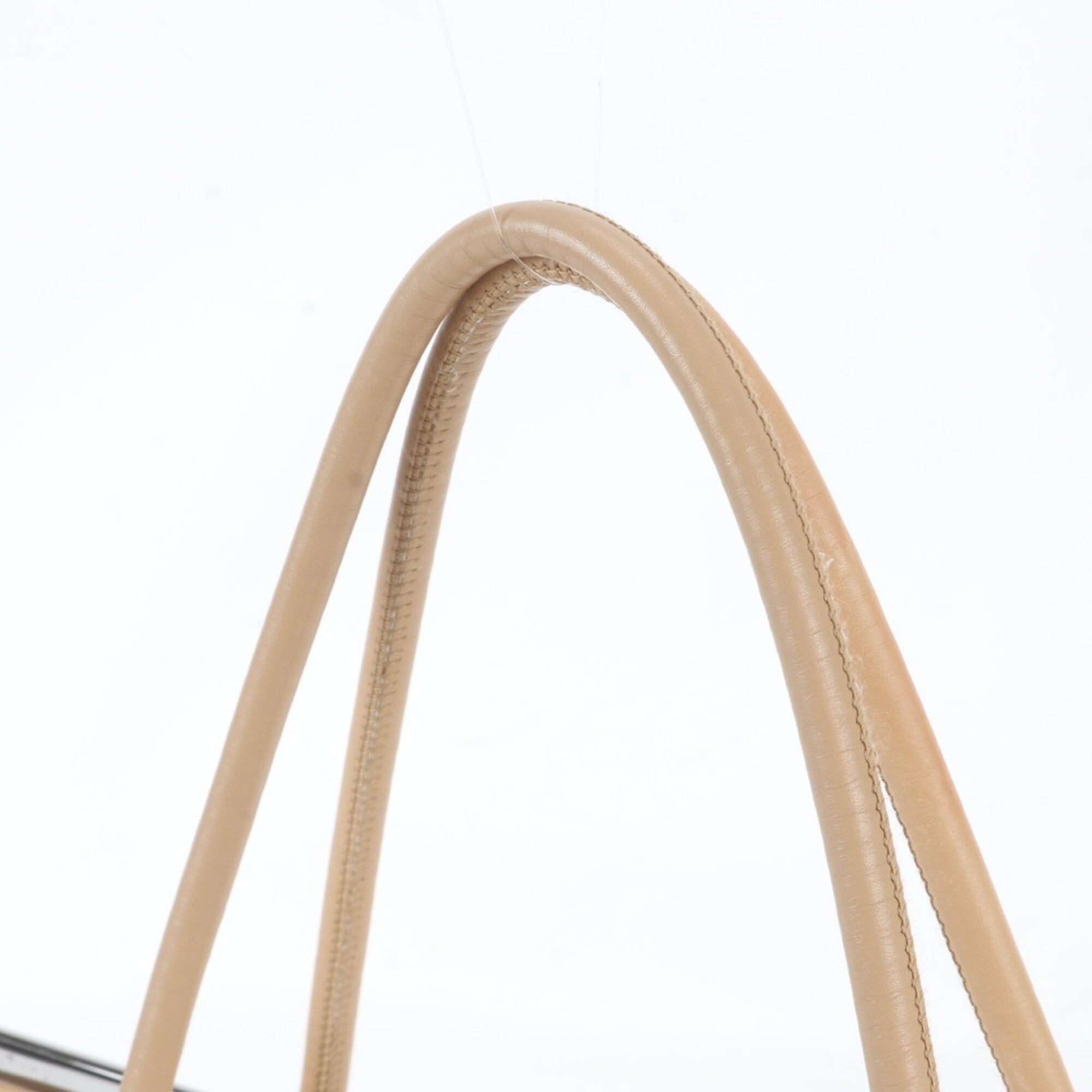 Gucci Beige White Leather Handbag Tote Bag (Pre-Owned)