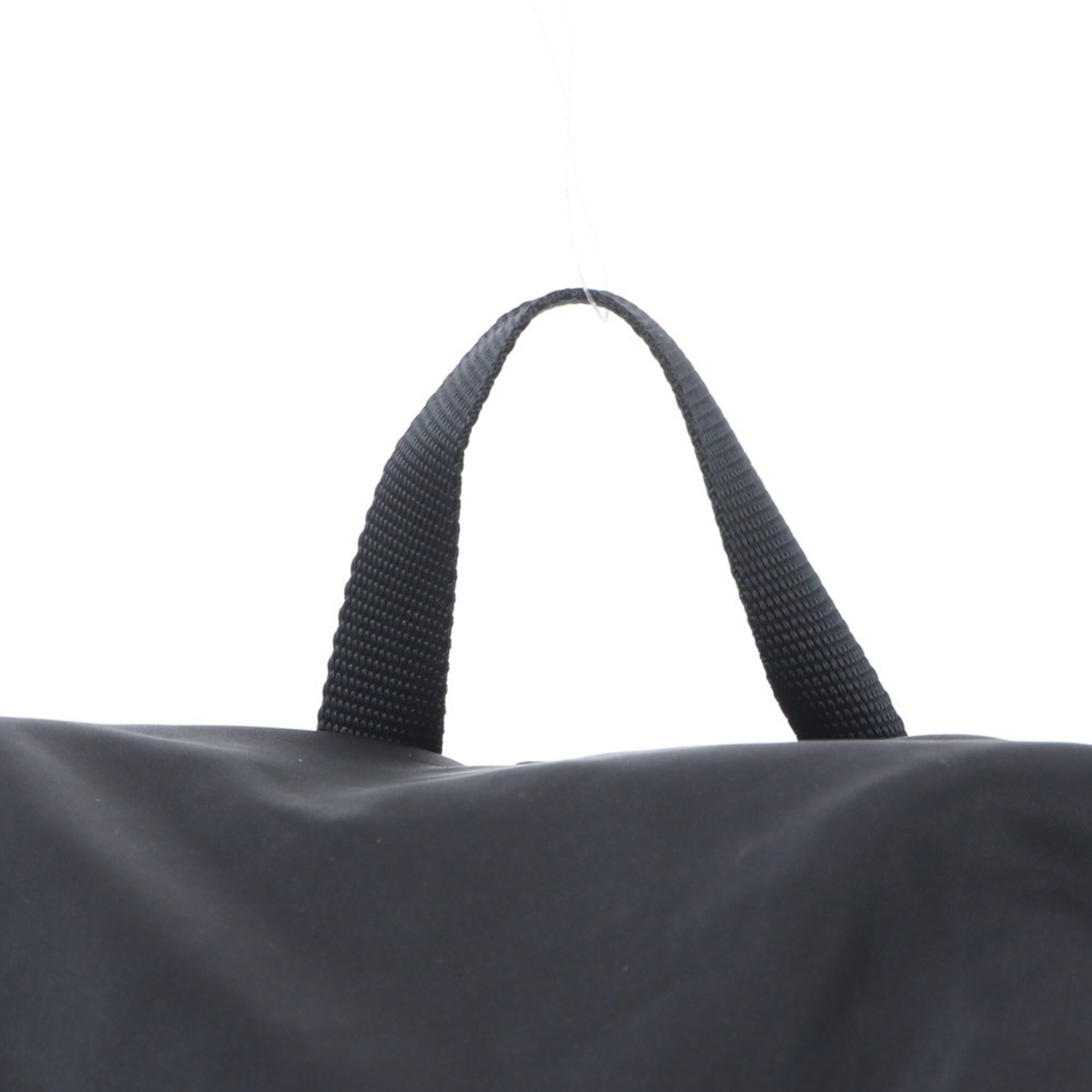 Prada Black Nylon Leather Backpack Handbag (Pre-Owned)