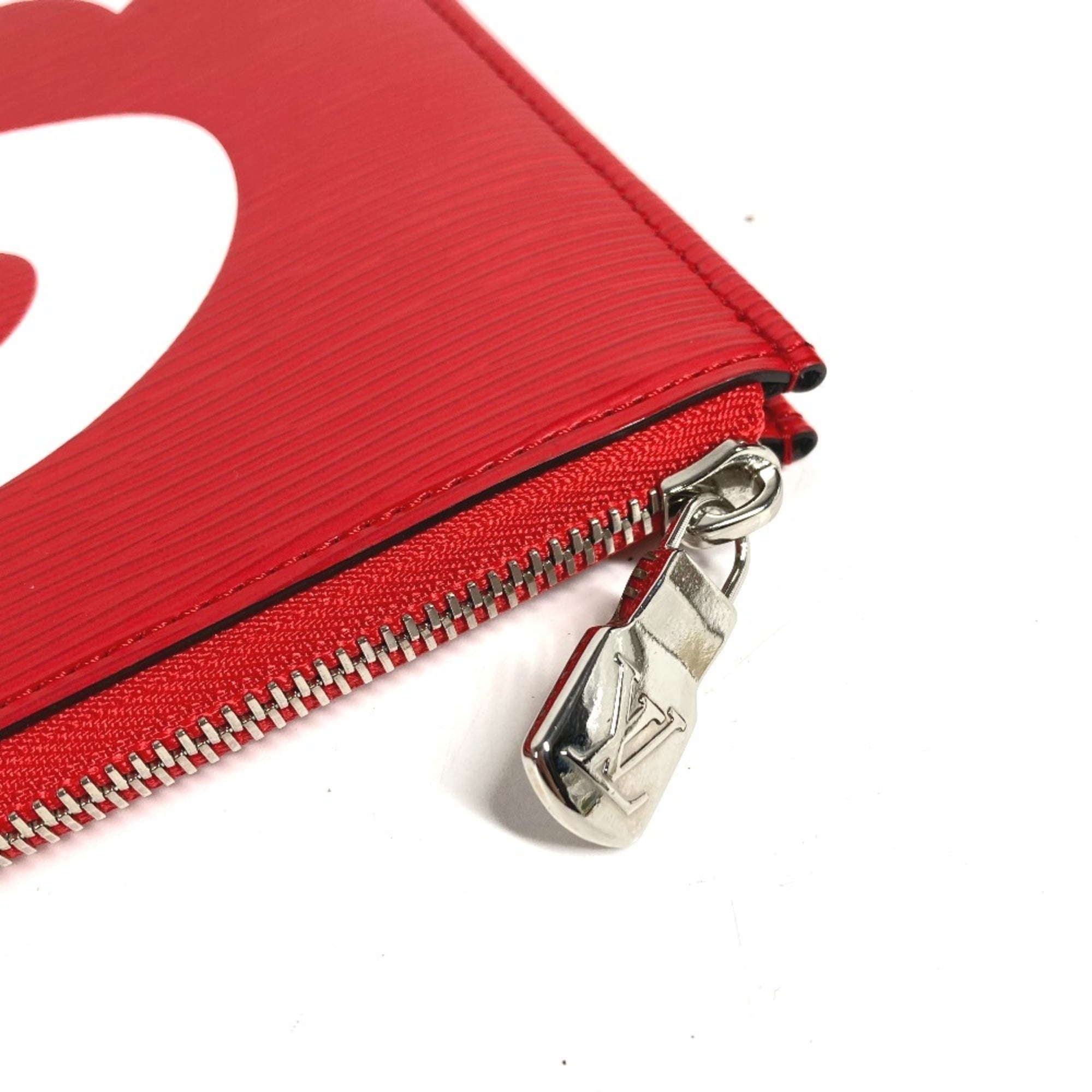 Louis Vuitton Red Color White Epi Leather Clutch Bag Pochette (Pre-Owned)