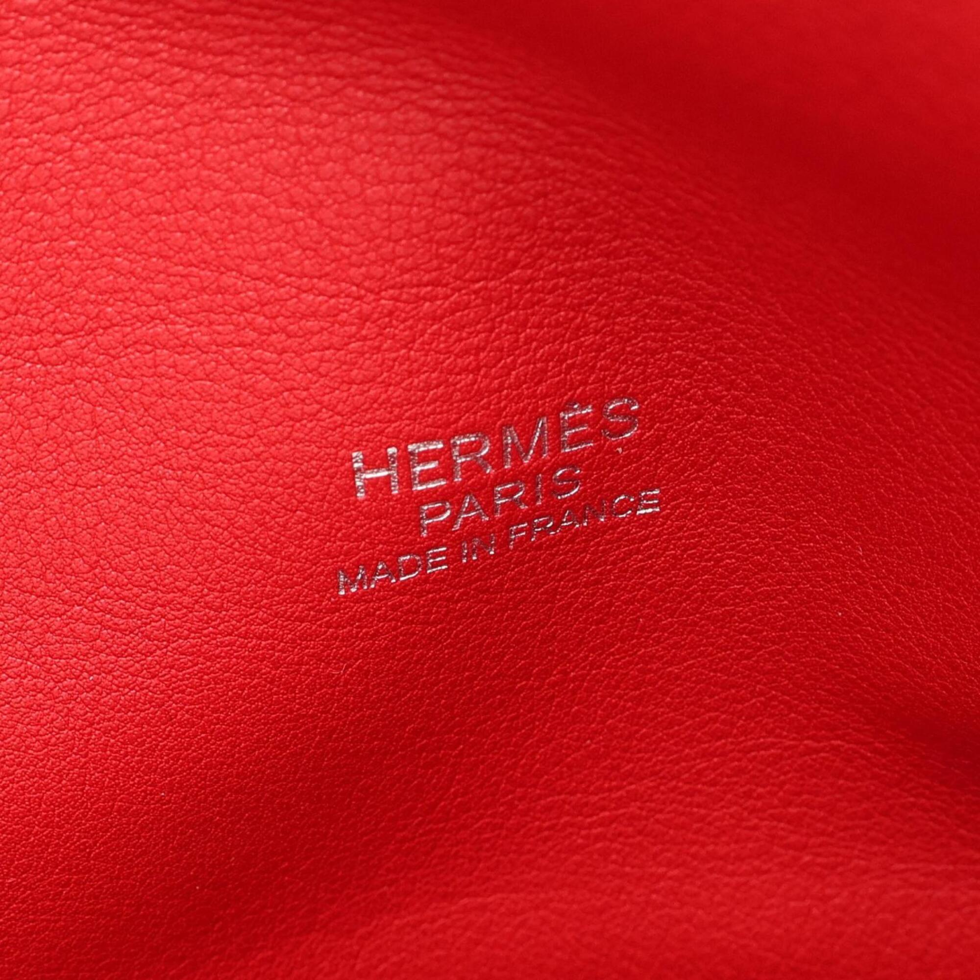 Hermes Brown Red Color Leather Handbag Shoulder Bag (Pre-Owned)