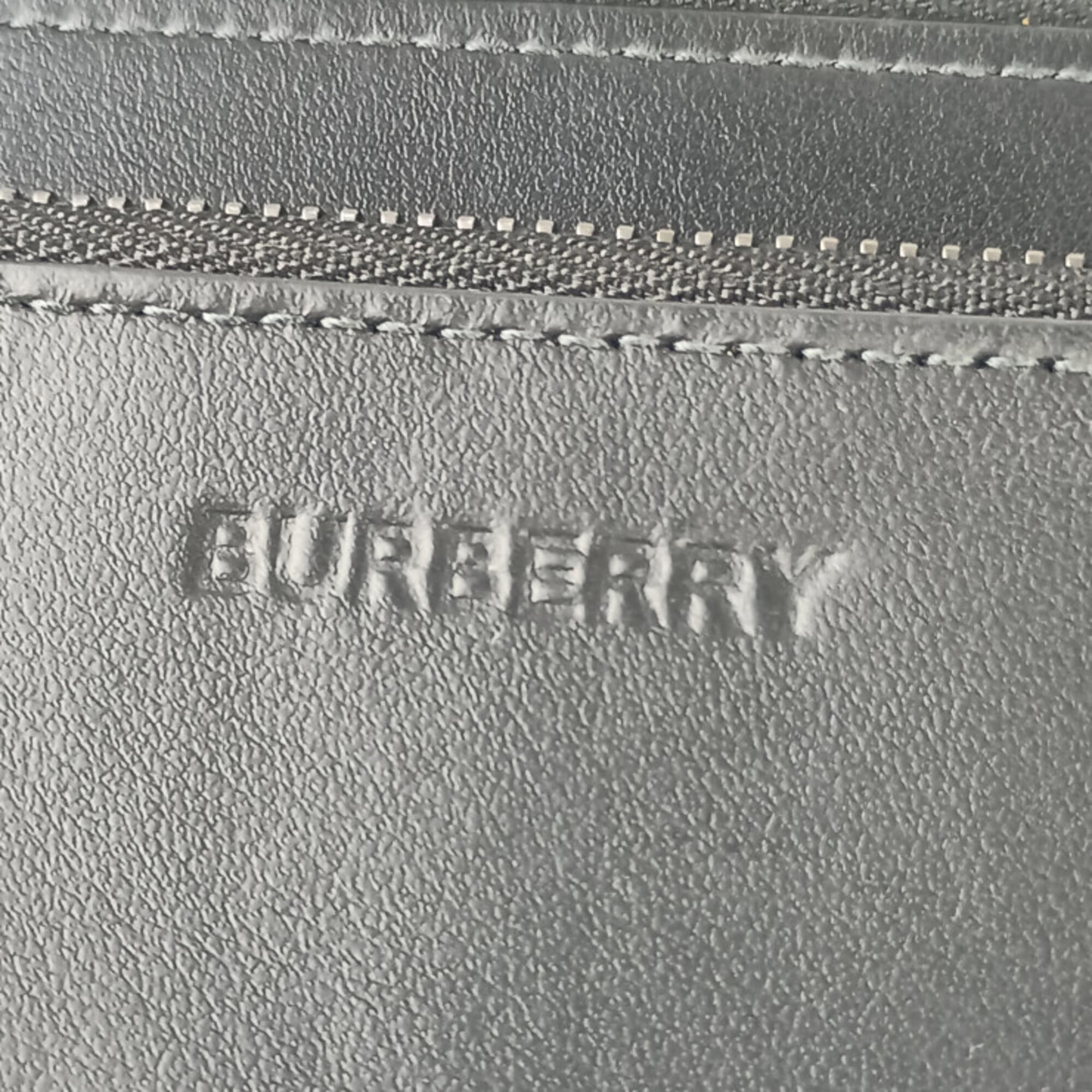 Burberry Charcoal Gray Pvc Leather Long Wallet (Bi-Fold) (Pre-Owned)