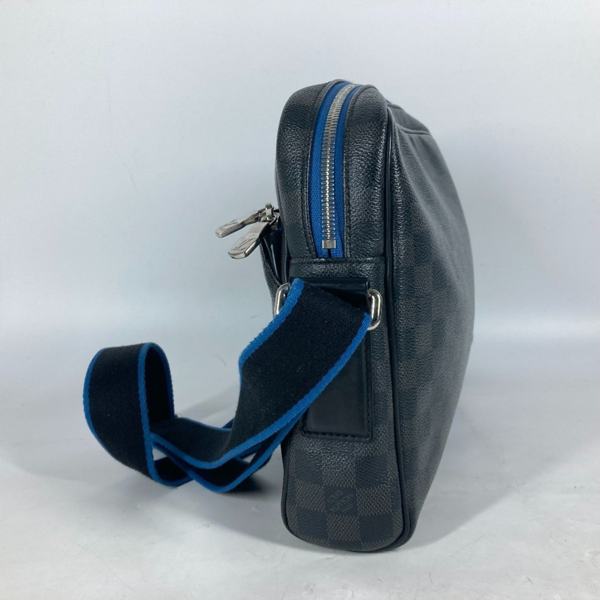 Louis Vuitton Black Blue Damier Graphite Shoulder Bag (Pre-Owned)