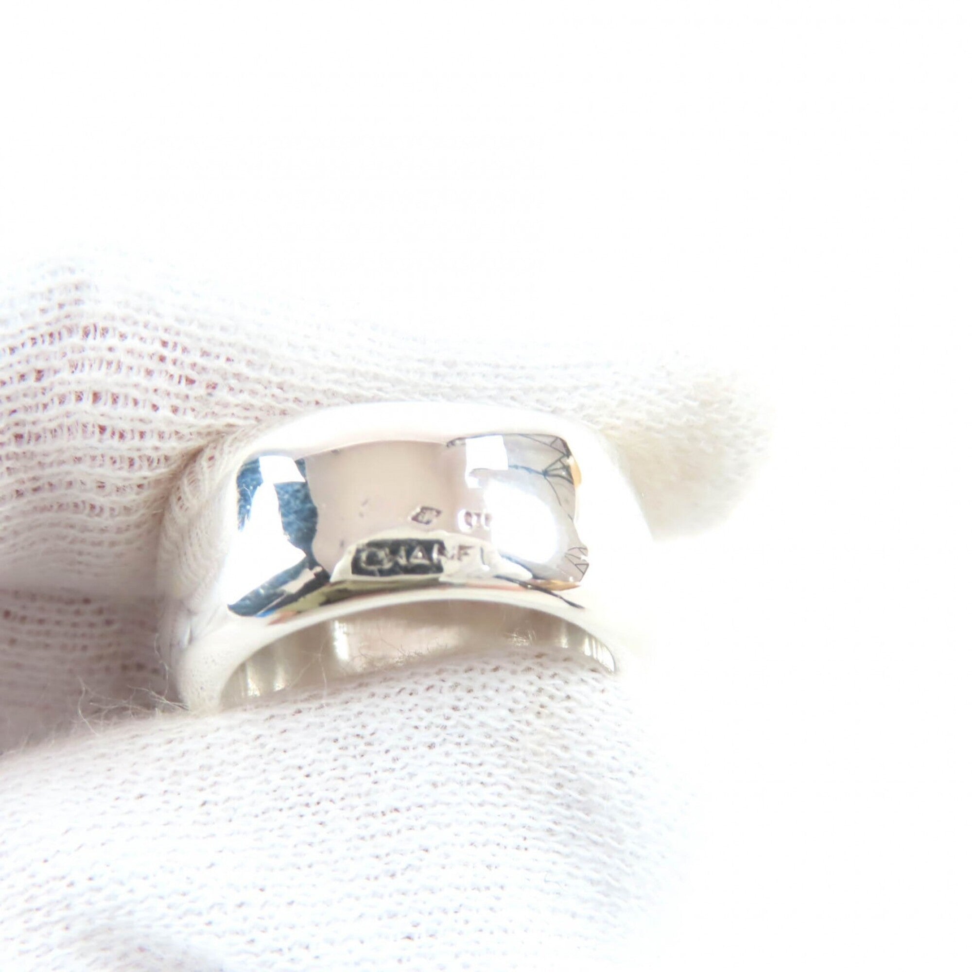 Chanel Silver Silver 925 Band Ring (Pre-Owned)