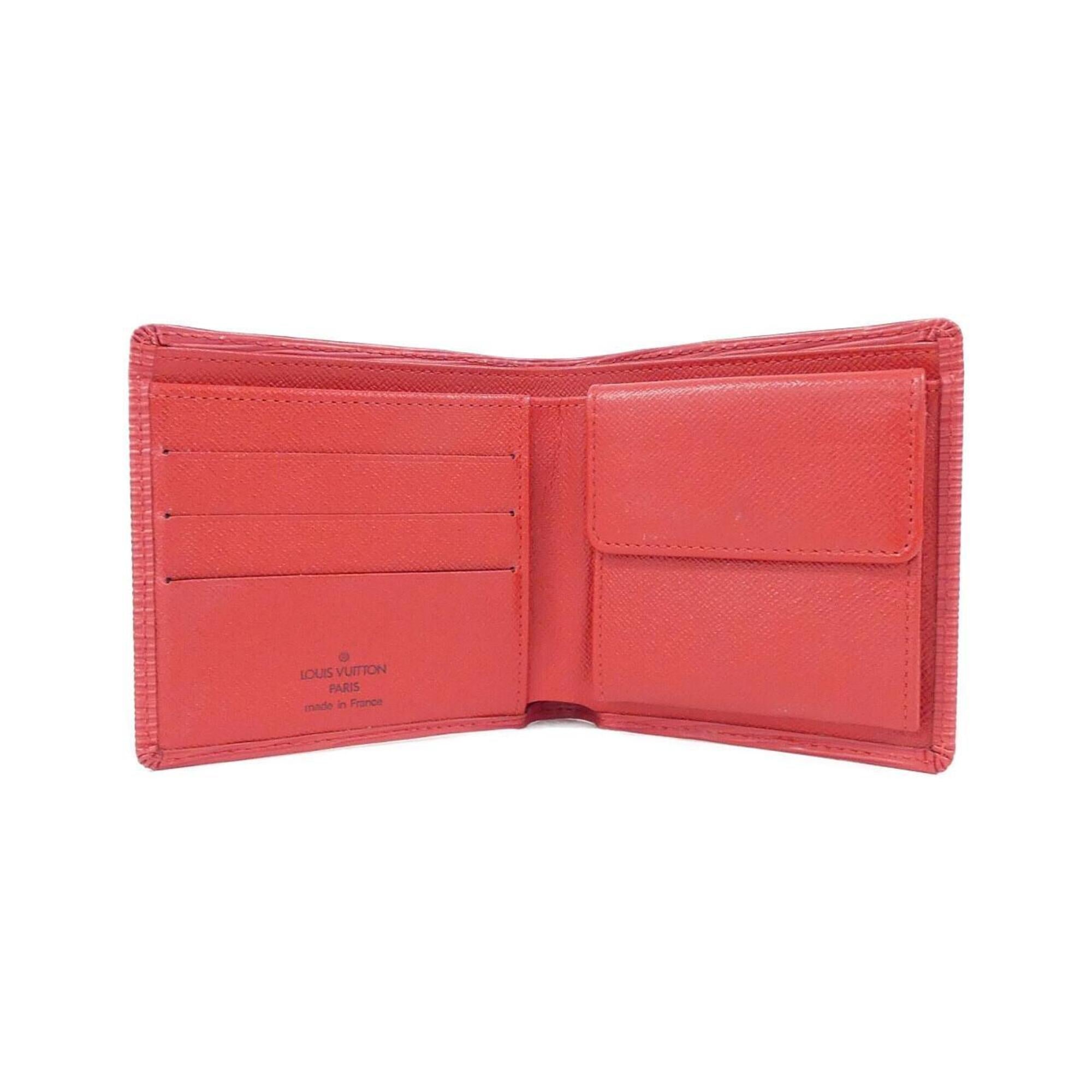 Louis Vuitton Red Color Leather Wallet (Bi-Fold) (Pre-Owned)