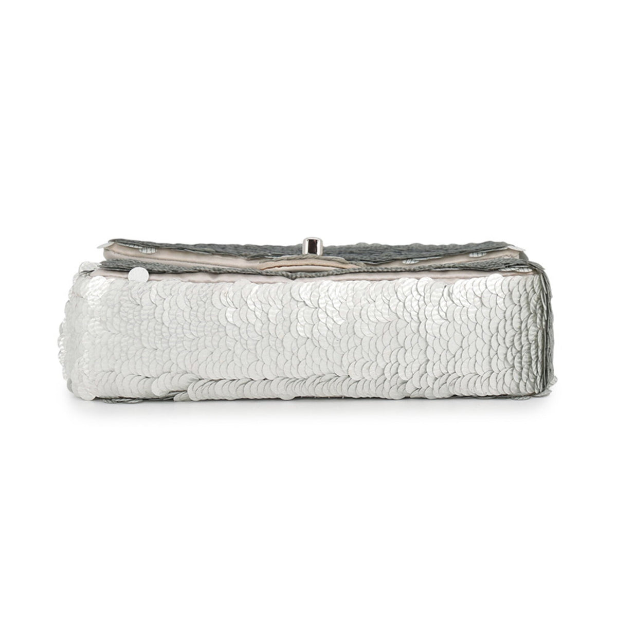 Chanel Silver Spangles Leather Handbag Shoulder Bag (Pre-Owned)