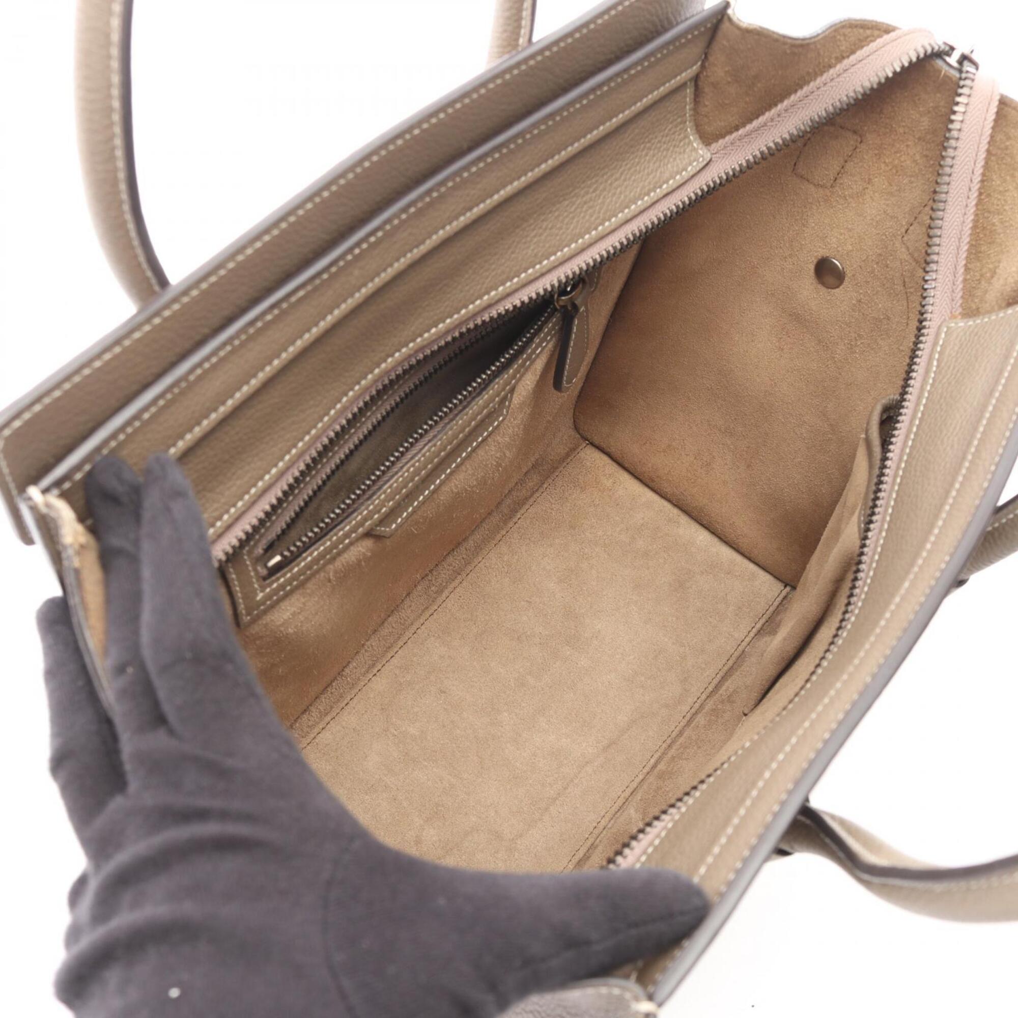 Celine Beige Leather Handbag Tote Bag (Pre-Owned)