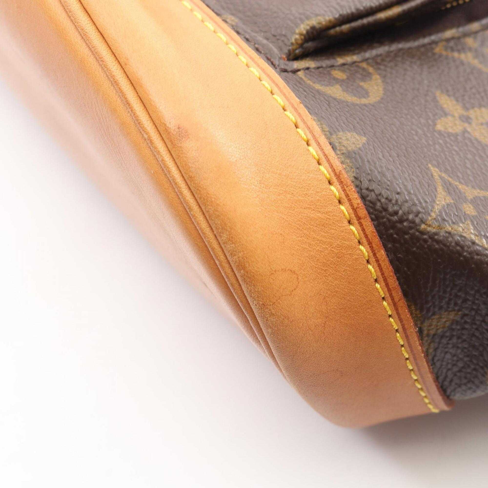 Louis Vuitton Brown Coated Canvas Leather Backpack Handbag (Pre-Owned)