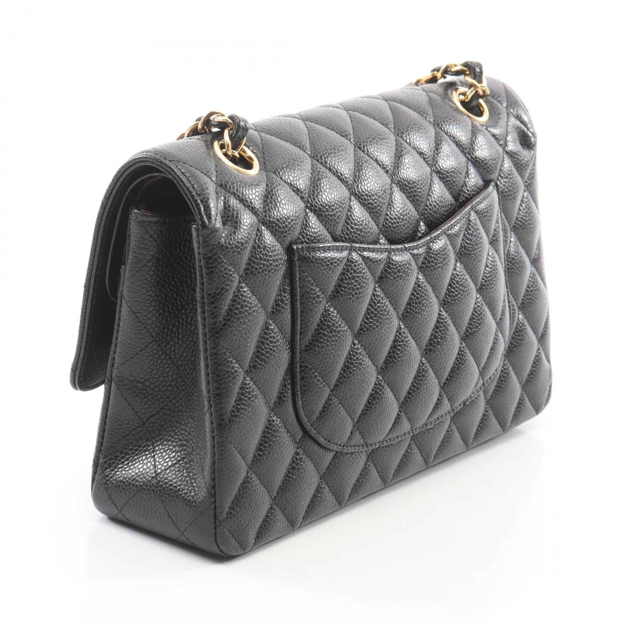 Chanel Black Grained Calfskin Handbag Shoulder Bag (Pre-Owned)
