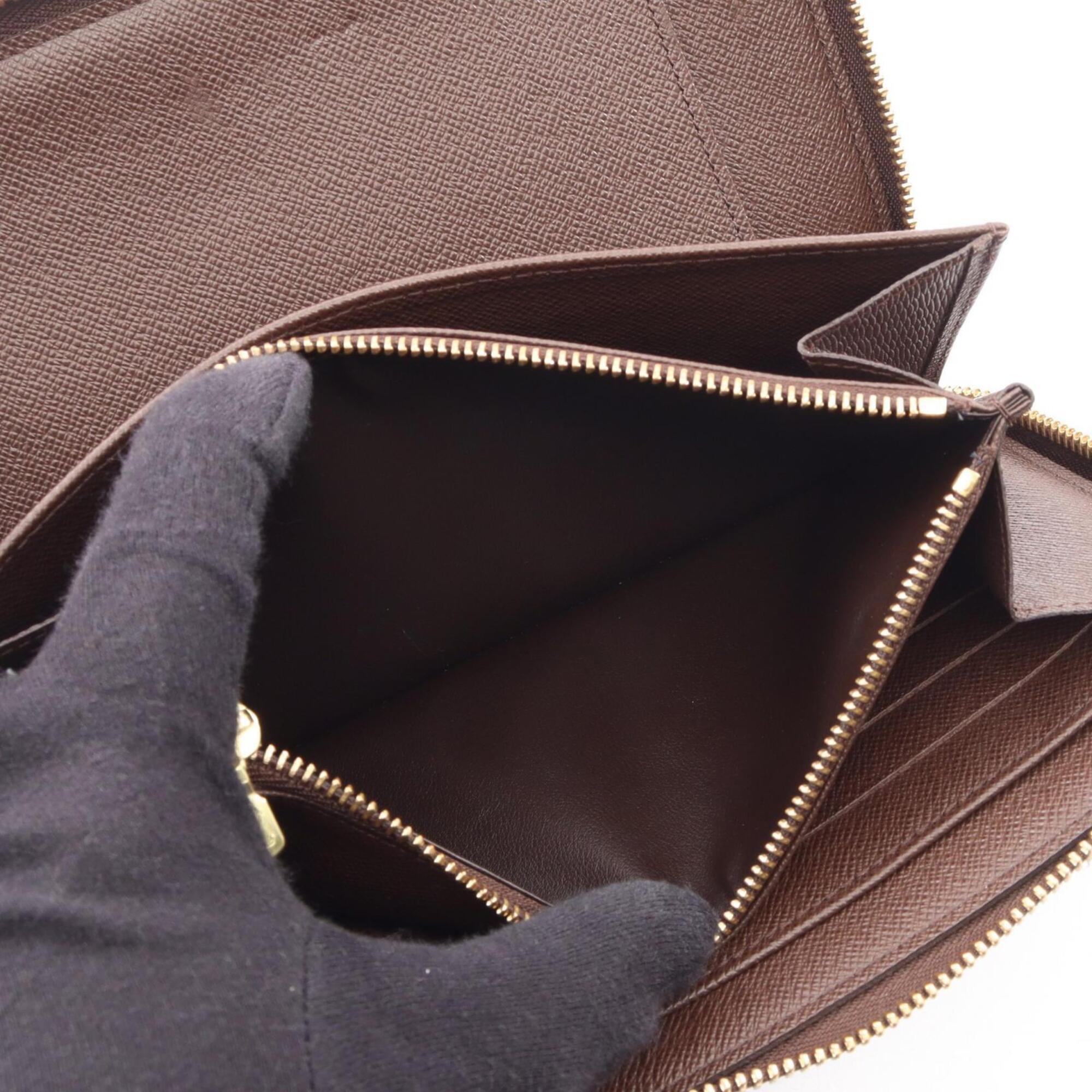 Louis Vuitton Brown Leather Pvc Long Wallet (Bi-Fold) (Pre-Owned)
