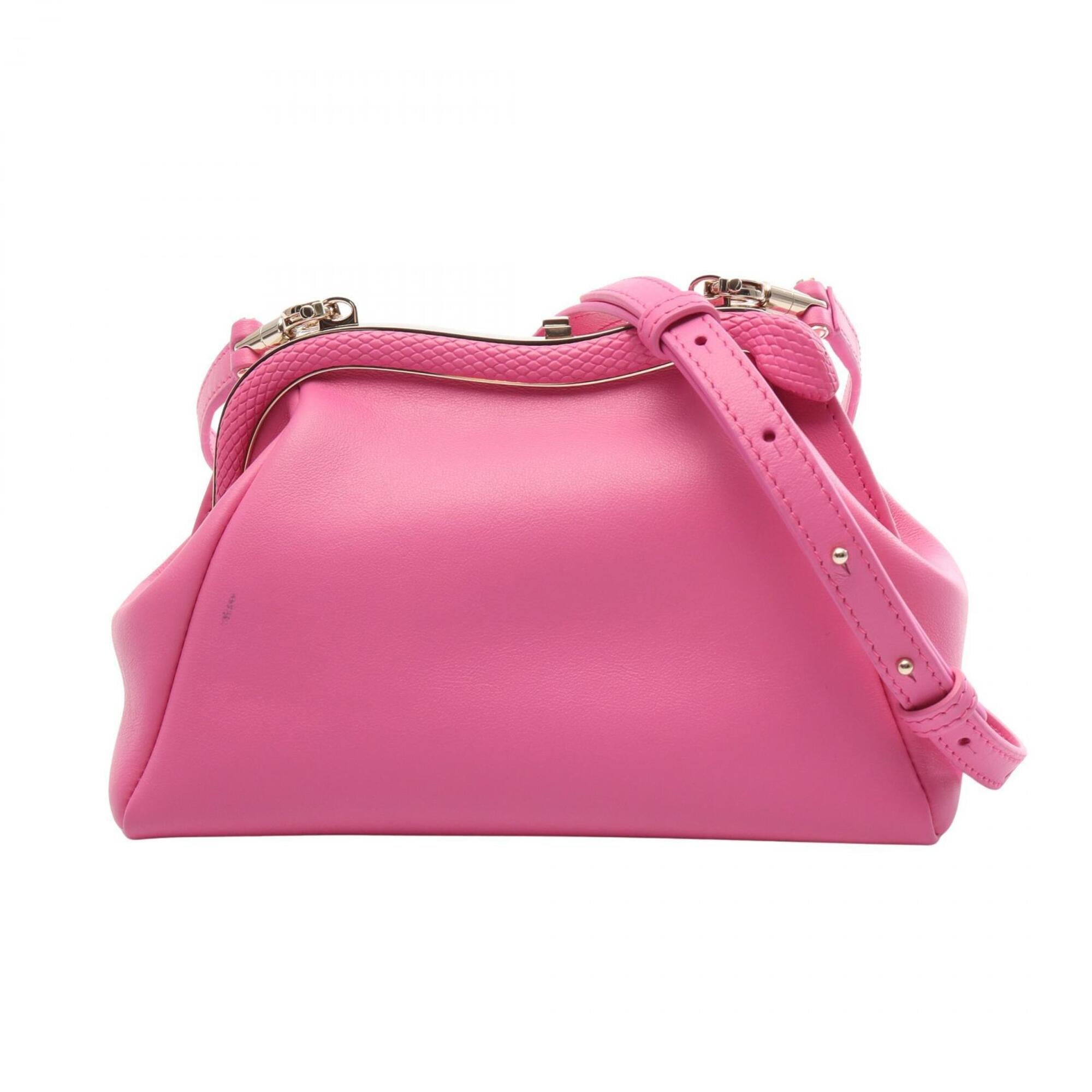 Bvlgari Pink Leather Handbag Shoulder Bag (Pre-Owned)