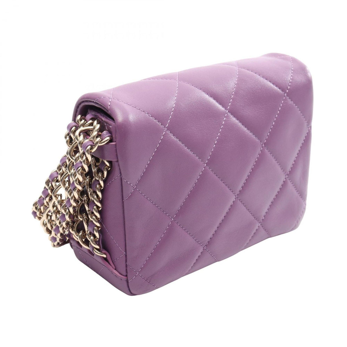 Chanel Purple Leather Handbag Shoulder Bag (Pre-Owned)
