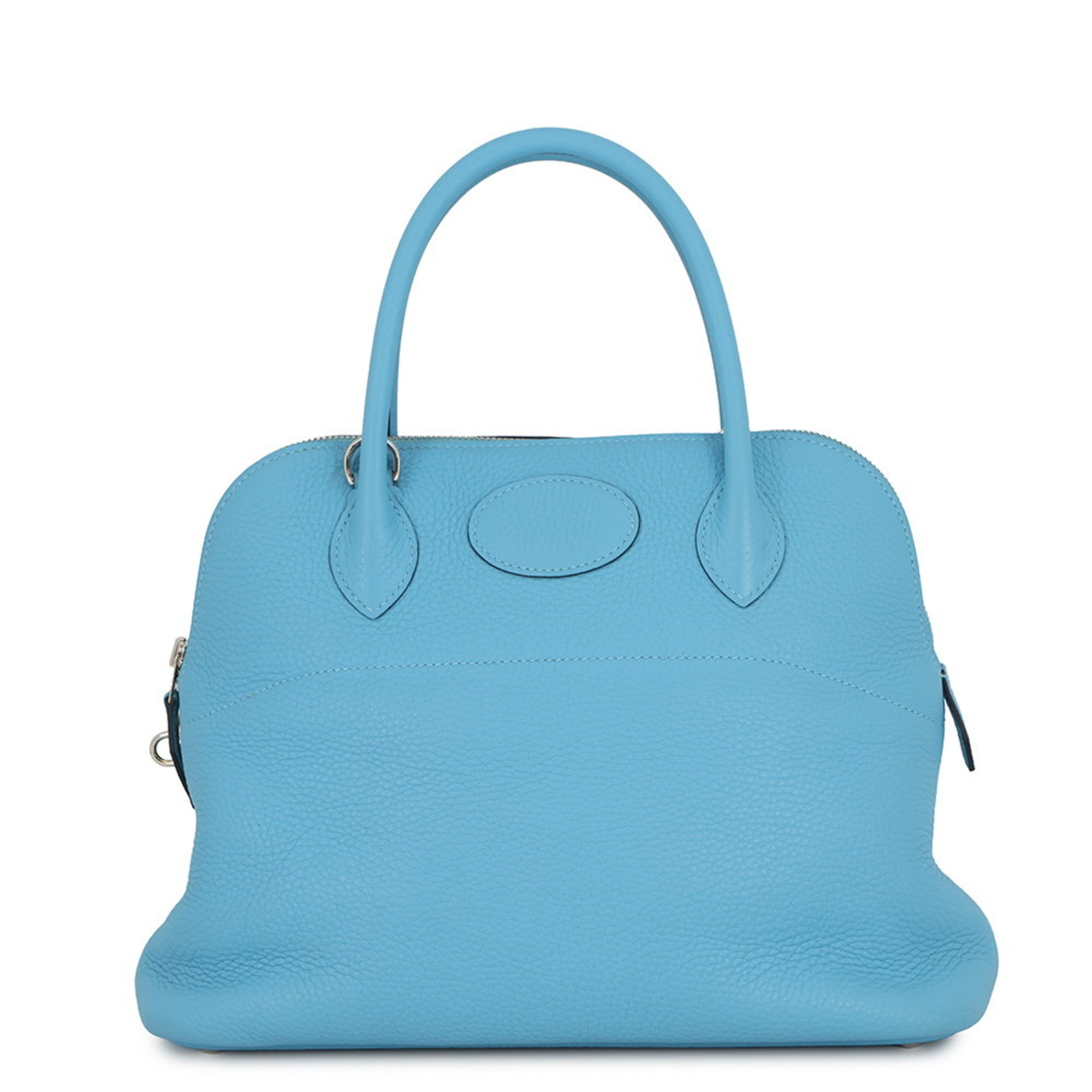 Hermes Blue Taurillon Clemence Leather Handbag (Pre-Owned)
