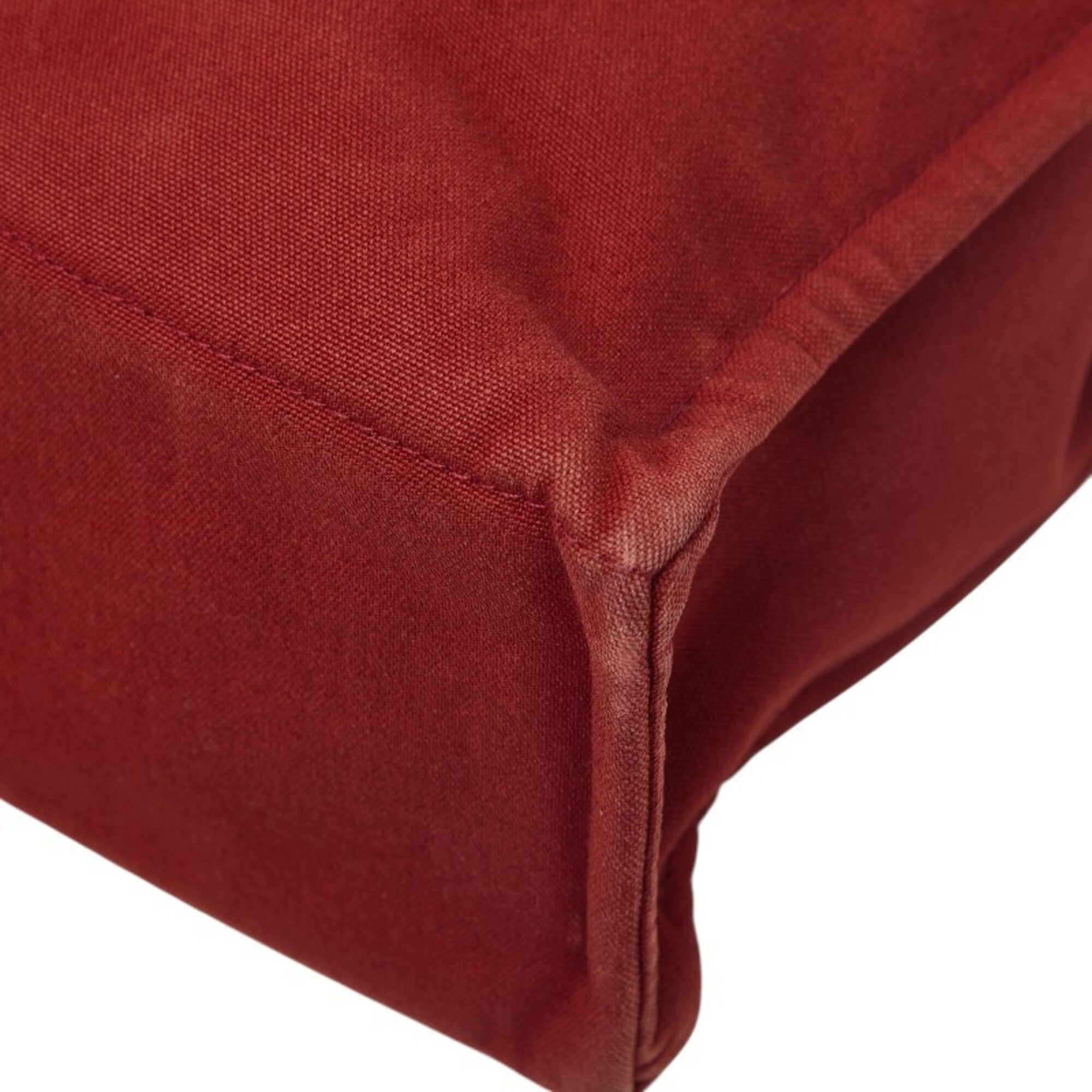 Hermes Red Color Canvas Handbag Tote Bag (Pre-Owned)