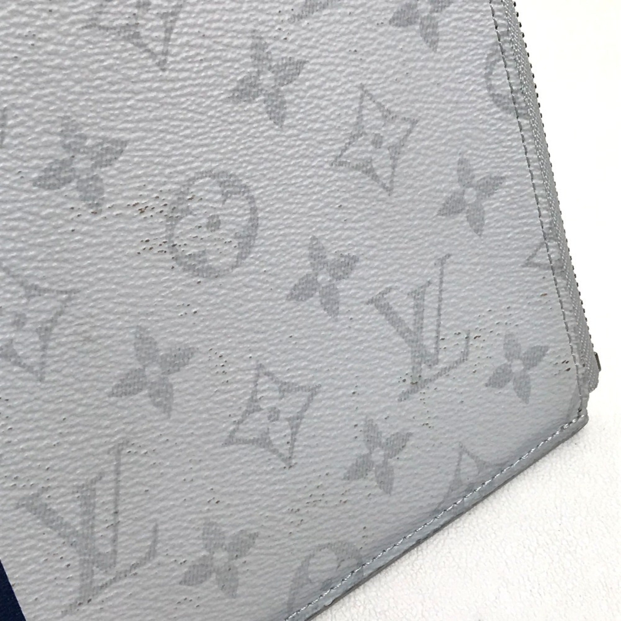 Louis Vuitton Blue Red Color White Monogram Clutch Bag Pochette (Pre-Owned)