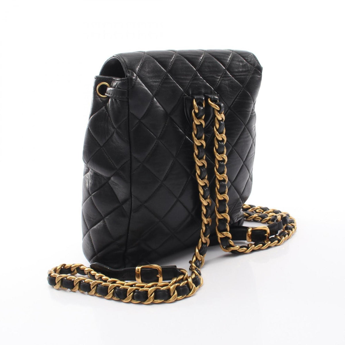 Chanel Black Leather Backpack Handbag (Pre-Owned)