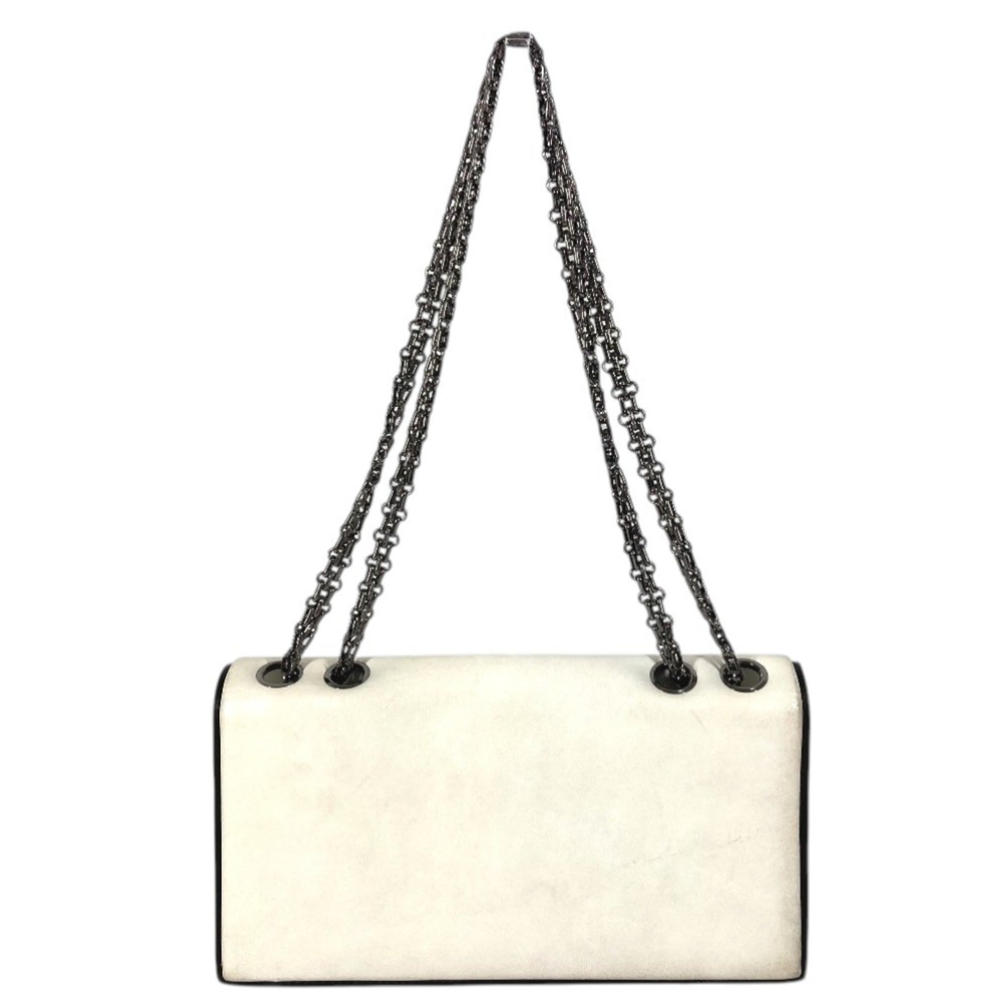 Chanel 2.55 Black White Leather Shoulder Bag (Pre-Owned)