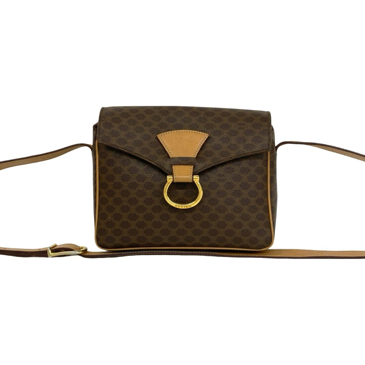 Celine Brown Leather Pvc Pochette Shoulder Bag (Pre-Owned)
