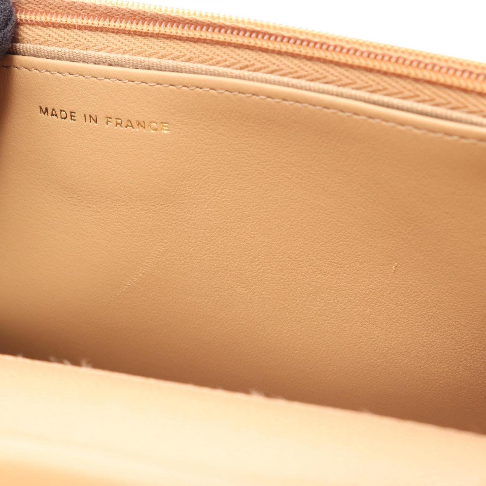 Chanel Matelasse Beige Leather Handbag Shoulder Bag (Pre-Owned)