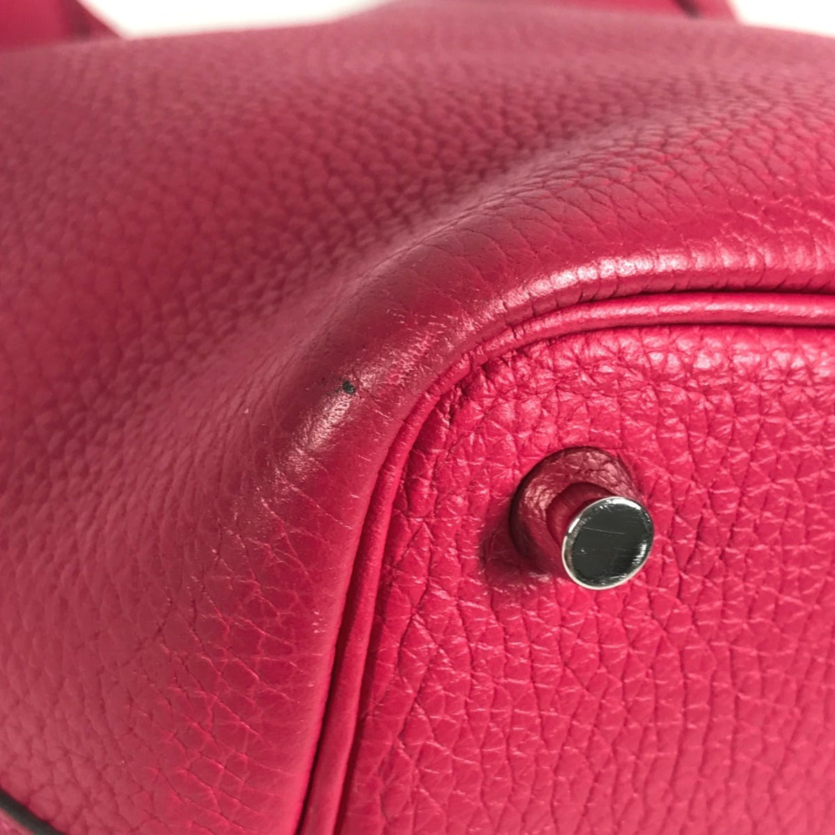 Hermes Pink Red Color Taurillon Clemence Leather Handbag (Pre-Owned)